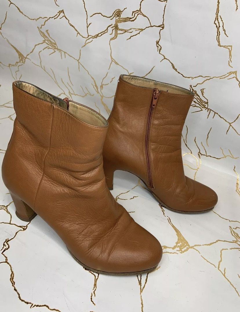 Maison Margiela Maison Martin Margiela Brown Leather Almond Heeled Boots Size US 8 / IT 38 - 3 Thumbnail