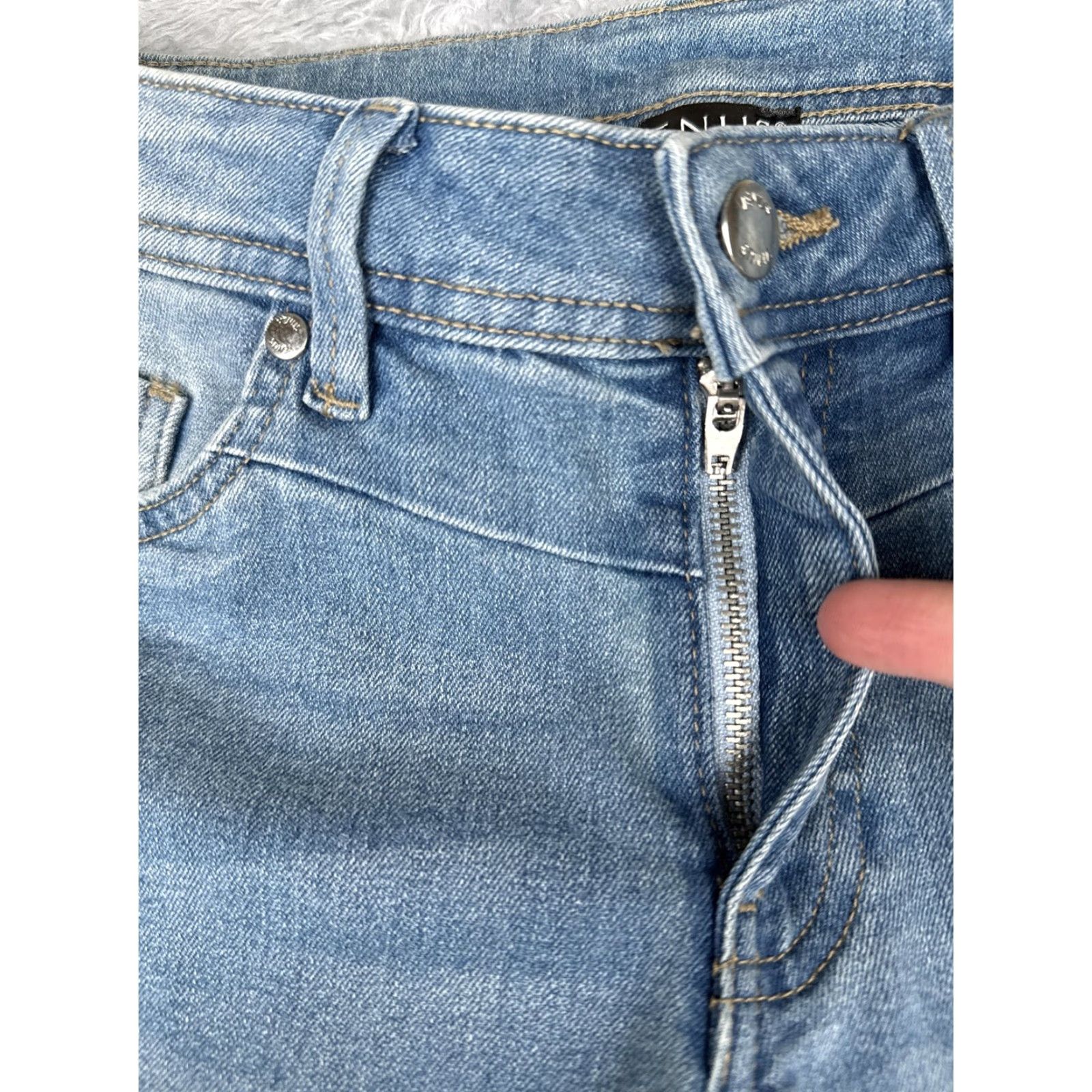 Venus Venus Jeans Womens 4 Blue Light Wash Distressed Skinny Ankle Zip Stretch Denim Size 27" / US 4 / IT 40 - 5 Thumbnail