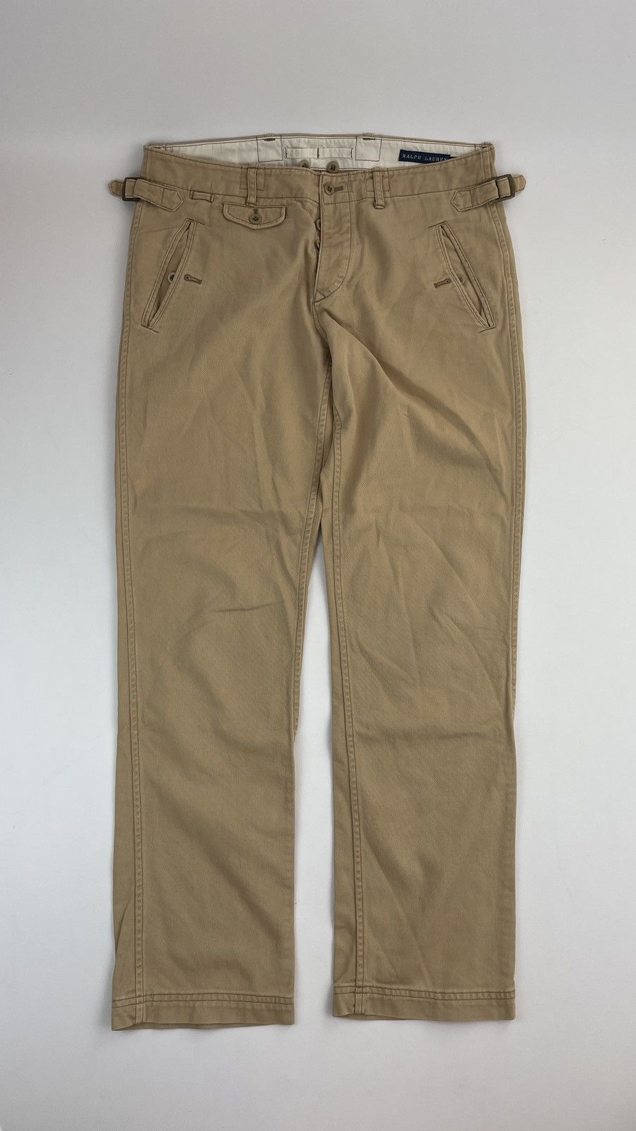 Polo Ralph Lauren × Vintage Polo Ralph Lauren Vintage 33x31 Beige Pants Size US 33 - 1 Thumbnail