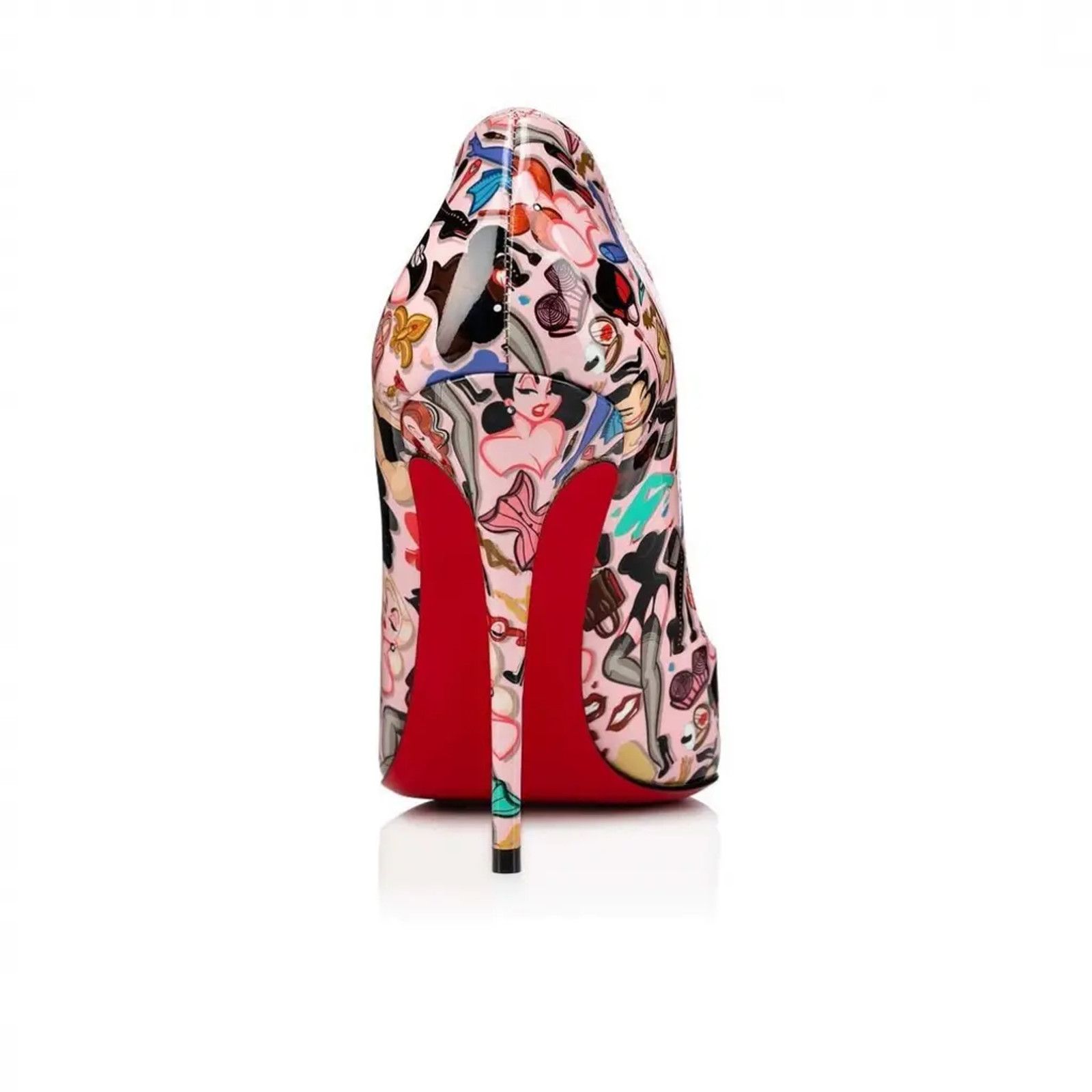 Christian Louboutin Hot Chick 100 Pink Patent Leather Bored Red Heel Pump 39 Size US 9 / IT 39 - 10 Thumbnail