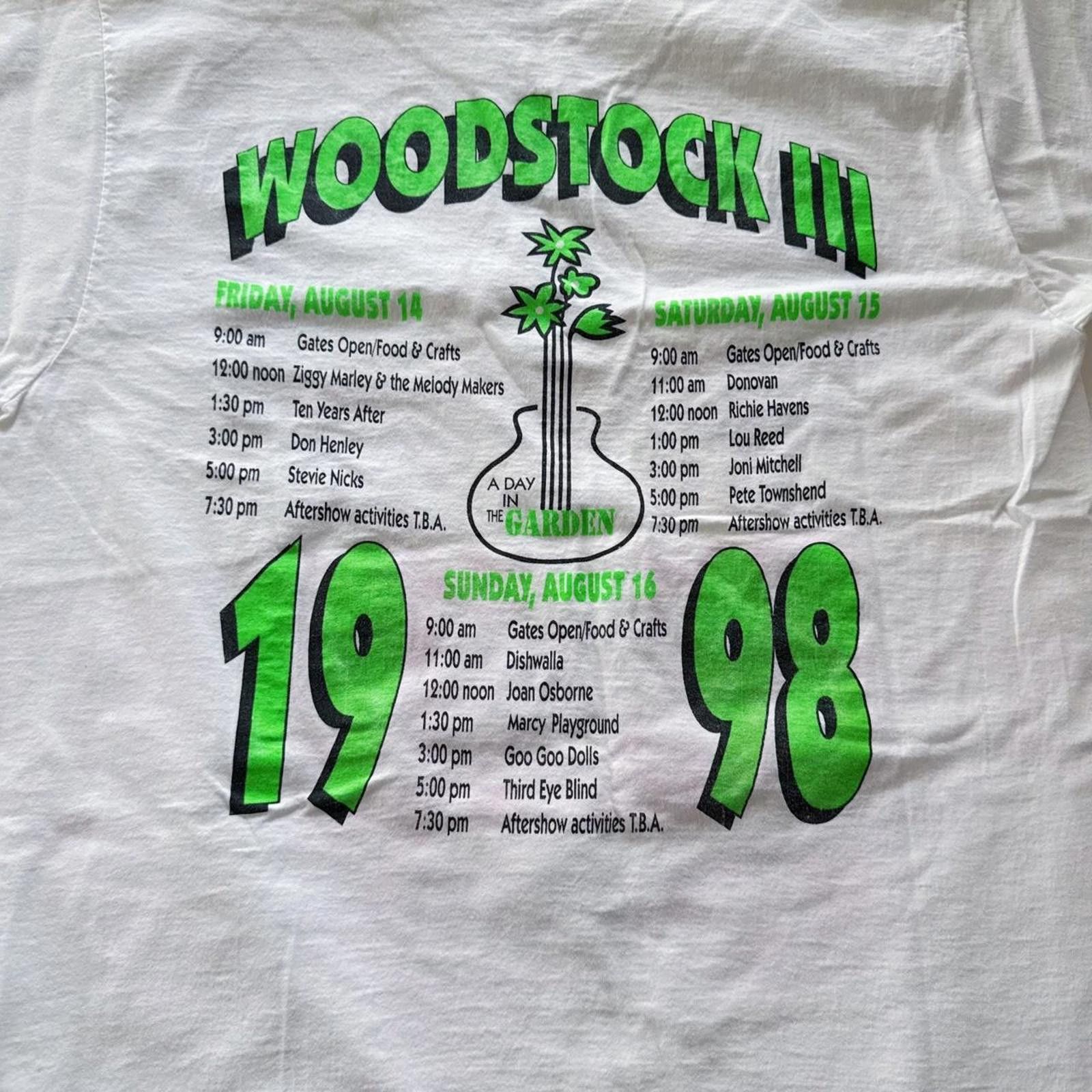 Fruit Of The Loom 1998 Woodstock Festival “A Day in The Garden” T-Shirt, XL Size US XL / EU 56 / 4 - 6 Thumbnail