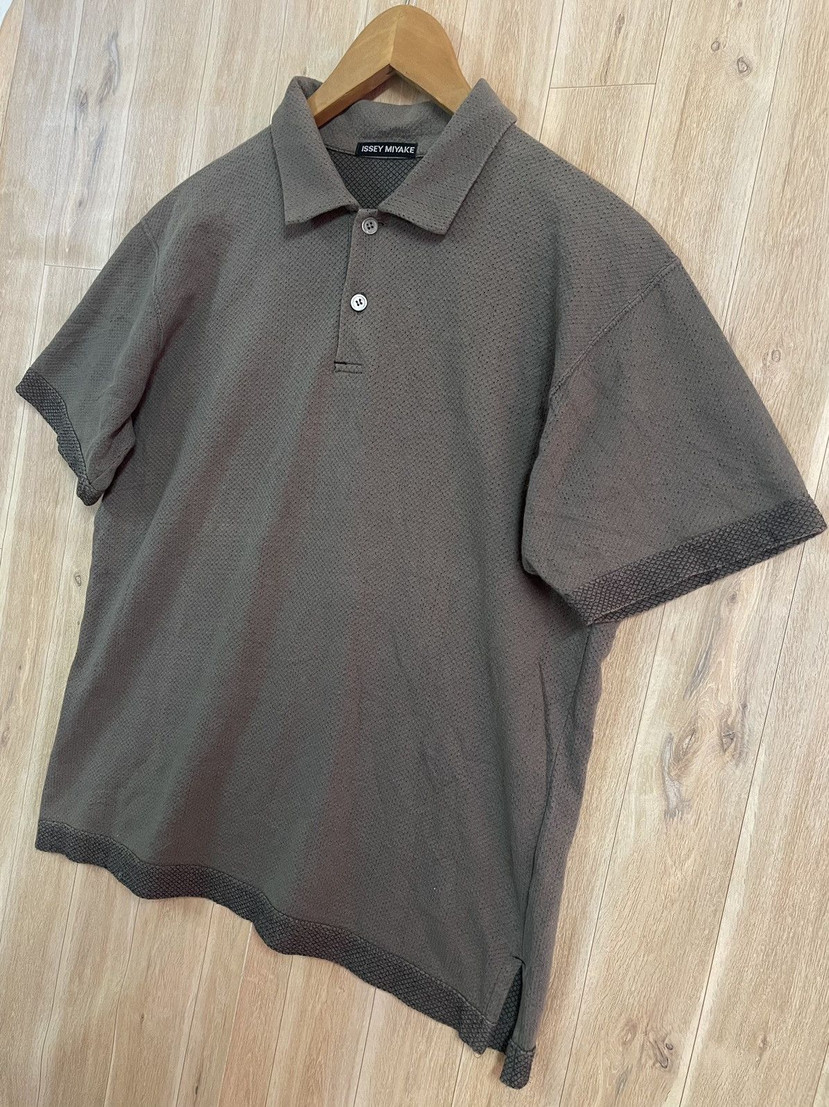 Issey Miyake × Japanese Brand Vintage Issey Miyake Polo Shirt M Olive Size US M / EU 48-50 / 2 - 2 Thumbnail