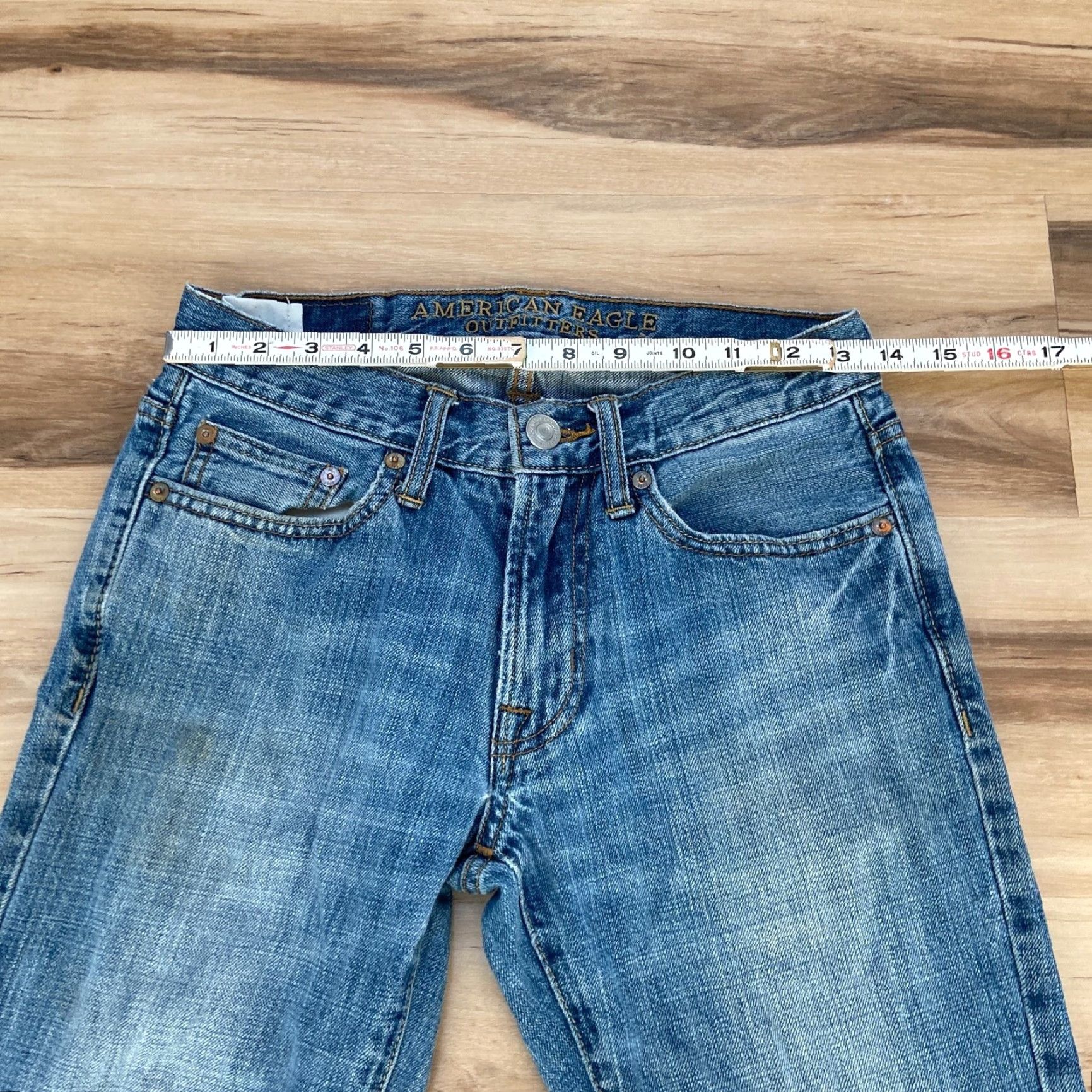 American Eagle Outfitters American Eagle Outfitters Slim Straight Jeans 26/28 Denim Blue Mens Jeans Slim Straight Zip 26 Inseam 28 Size US 26 / EU 42 - 5 Thumbnail