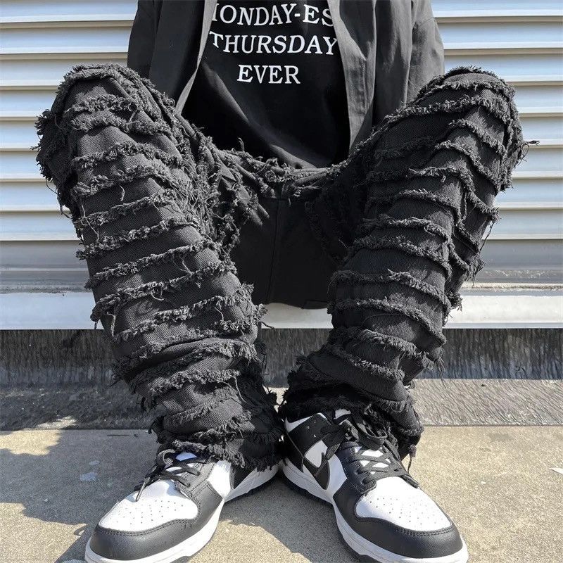 Japanese Brand Fashion Loose Straight Denim Size US 27 - 3 Thumbnail