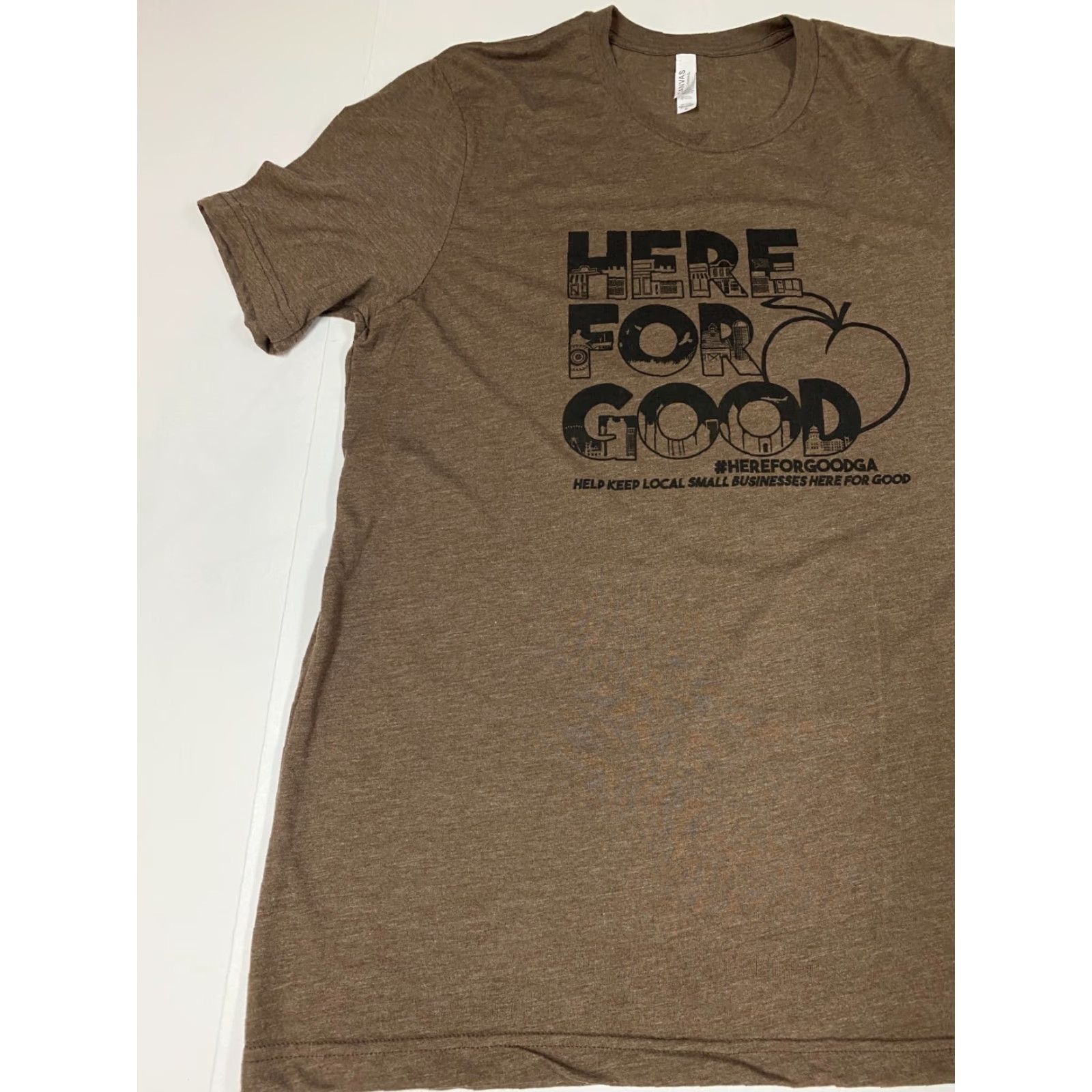 Vintage Canvas Mens T-Shirt XL Brown Cotton Solid Crew Neck Short Sleeve Logo Hoodie Hip Hop Box Theme Size US XL / EU 56 / 4 - 3 Thumbnail