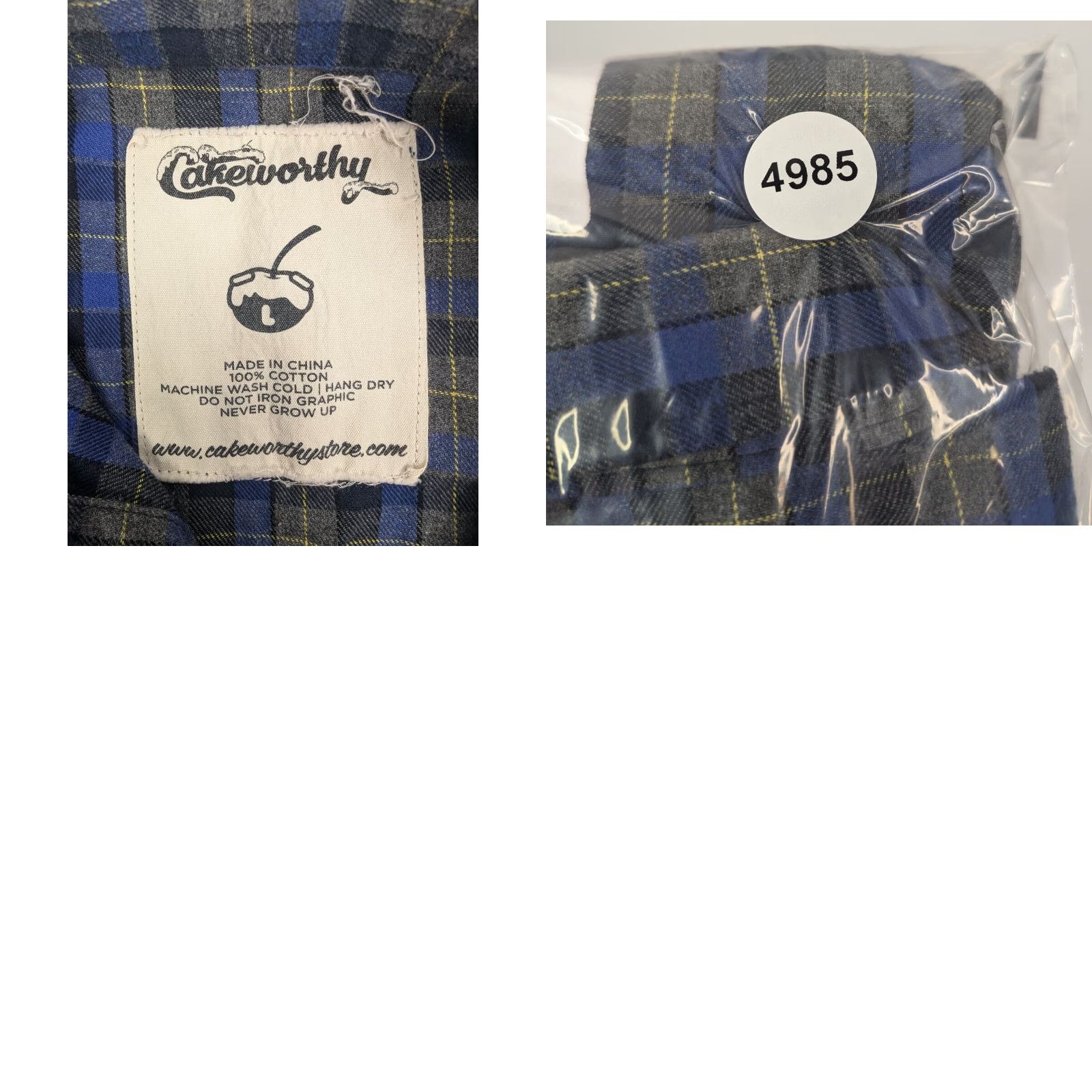 Vintage Cakeworthy You're Just As Sane As I Am Shirt Mens Large Blue Flannel Plaid Cotton Button-Up Embroidered Stars 90s 80s Vintage? Size US L / EU 52-54 / 3 - 8 Thumbnail