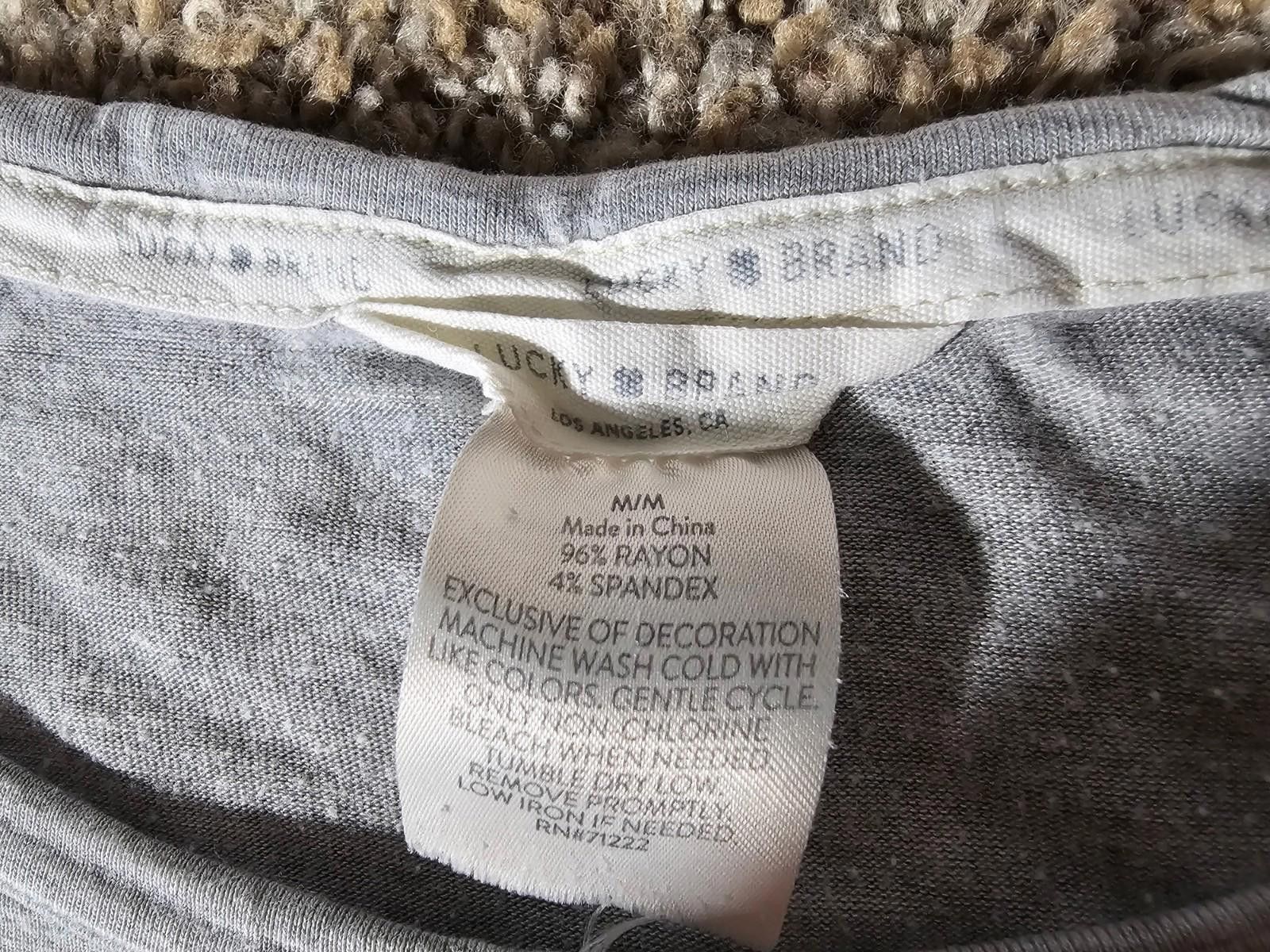 Lucky Brand Lucky Brand Shirt Womens Medium Gray Short Sleeve Stretch Size M / US 6-8 / IT 42-44 - 3 Thumbnail