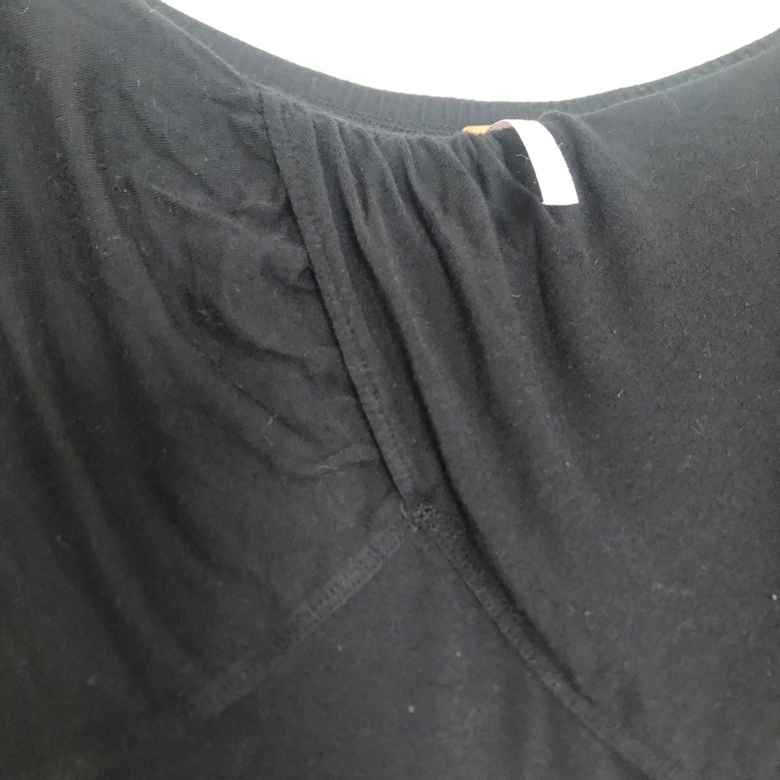 Free People Free People Soft Black Gathered Bust Flowy Blouse Top Size L / US 10 / IT 46 - 8 Thumbnail
