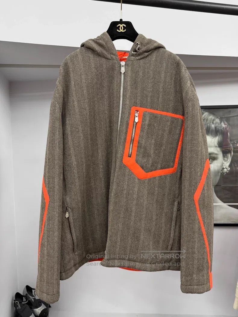 Hermes Hermes Men's color-blocked wool hooded jacket Size US L / EU 52-54 / 3 - 1 Thumbnail