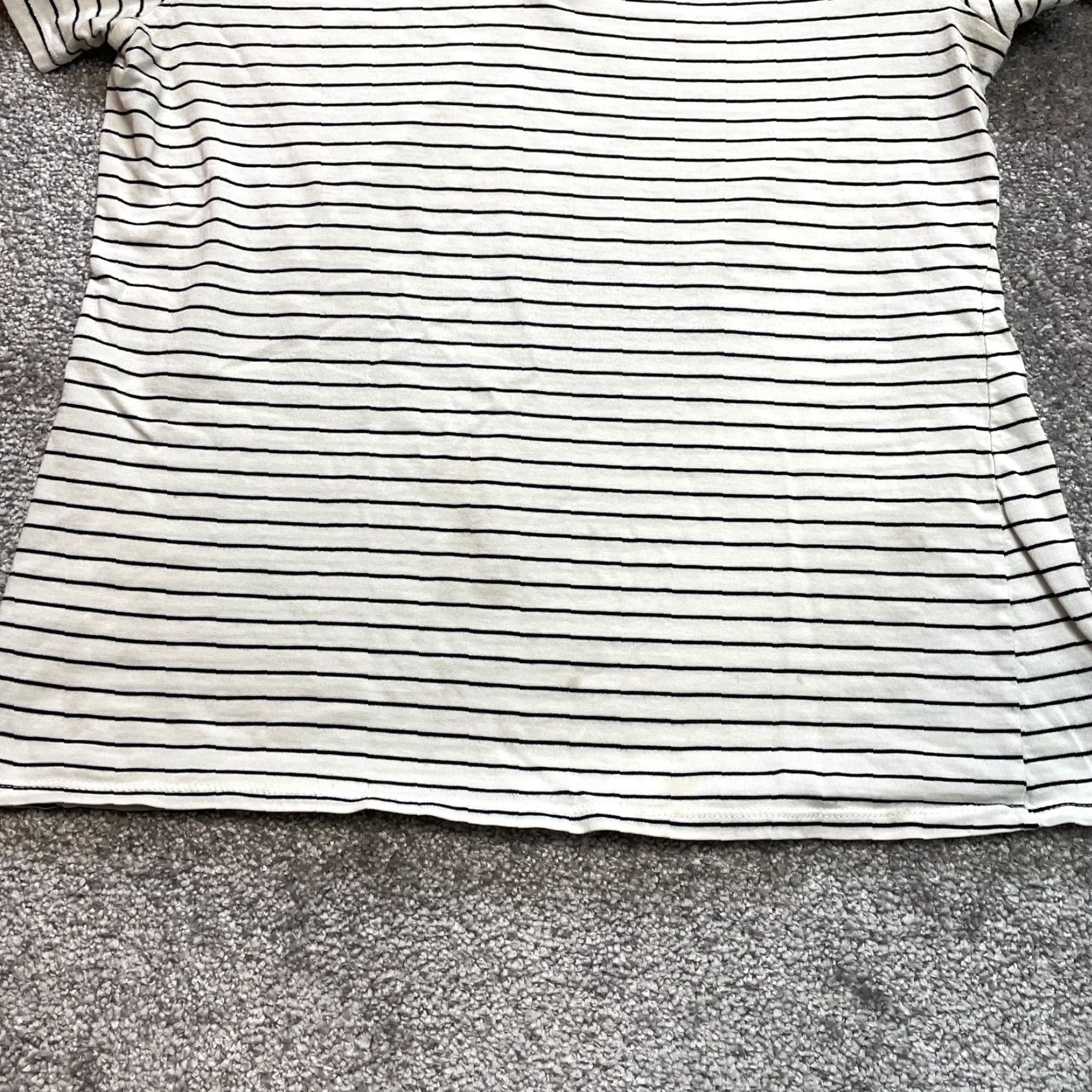 Vintage Workshop Shirt Womens Small White Blue Striped V Neck Short Sleeve Supima Cotton Size S / US 4 / IT 40 - 6 Thumbnail