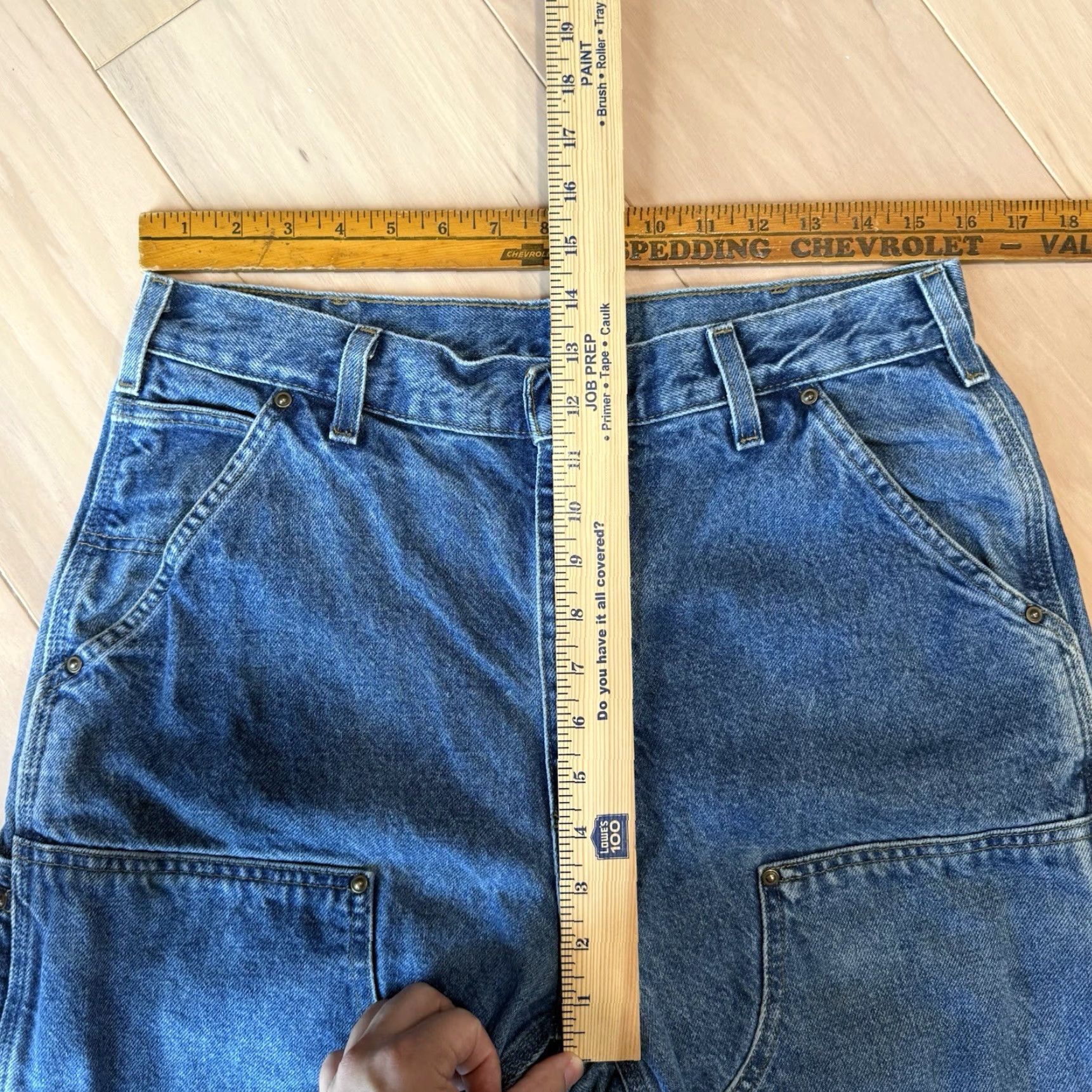 Carhartt VINTAGE Carhartt Double Knee Pants Blue Denim 31 Carhartt B17 Straight Leg Heavy Workwear 90s Mens Casual Workwear Pants Size US 31 - 6 Thumbnail