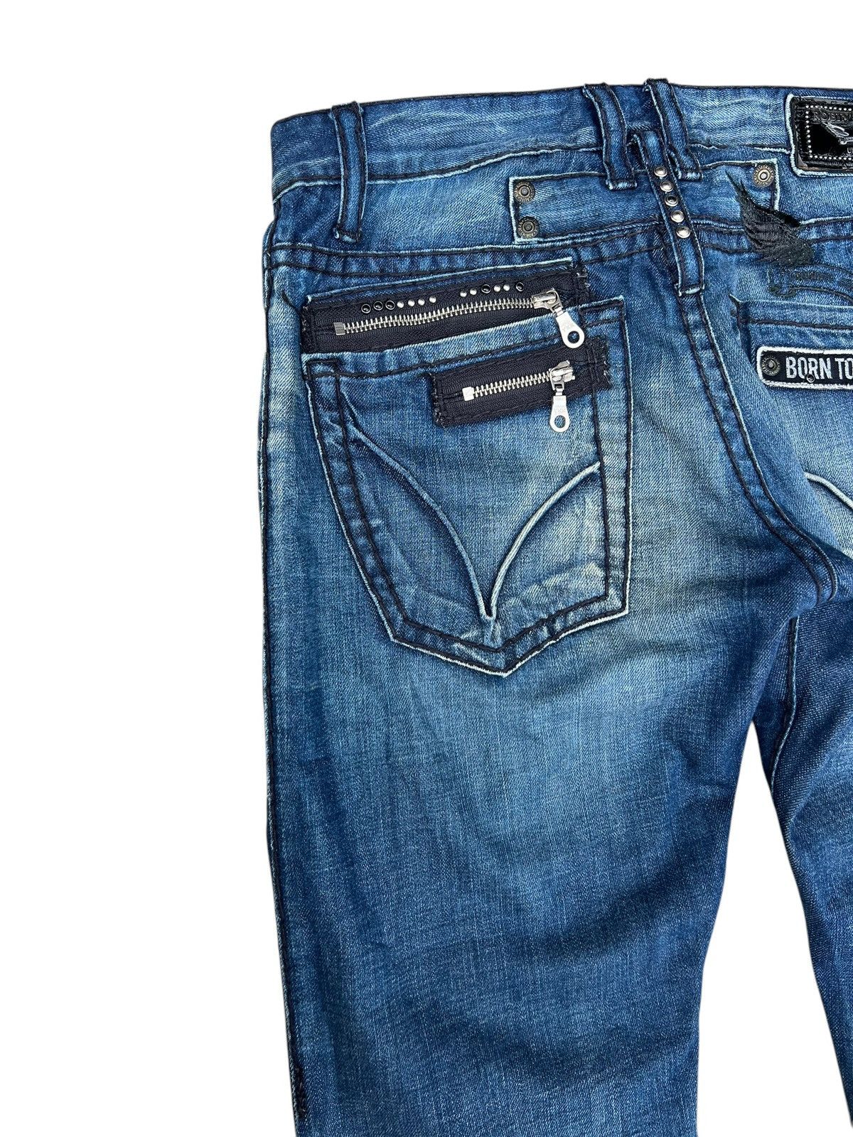 Robins Jeans Y2K Robin’s Jean Born To Be Wild Dirty Denim Jeans Size US 31 - 13 Thumbnail
