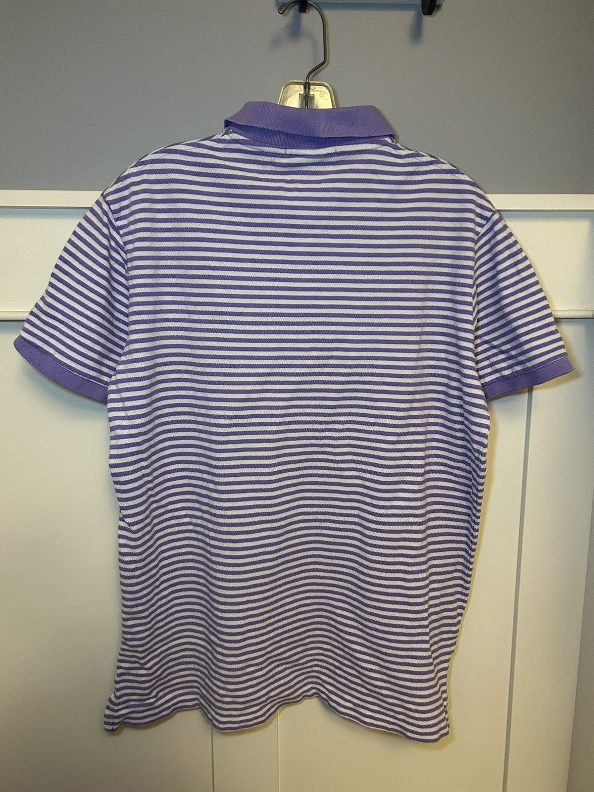 Polo Ralph Lauren Vintage Polo by Ralph Lauren purple/white striped polo shirt Size US L / EU 52-54 / 3 - 2 Thumbnail