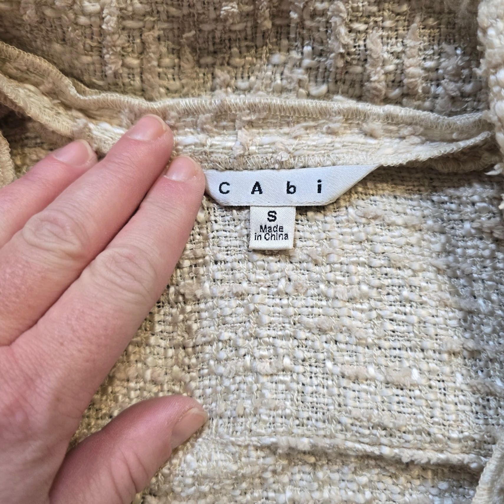 Vintage Cabi Jacket Womens Size Small Beige Boucle Texture Snap Button Casual Capsule Size S / US 4 / IT 40 - 4 Thumbnail