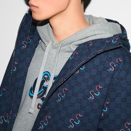 Gucci o1loc1c1125 816106 Printed Cotton Ripstop Zip Jacket in Blue Size US M / EU 48-50 / 2 - 4 Thumbnail