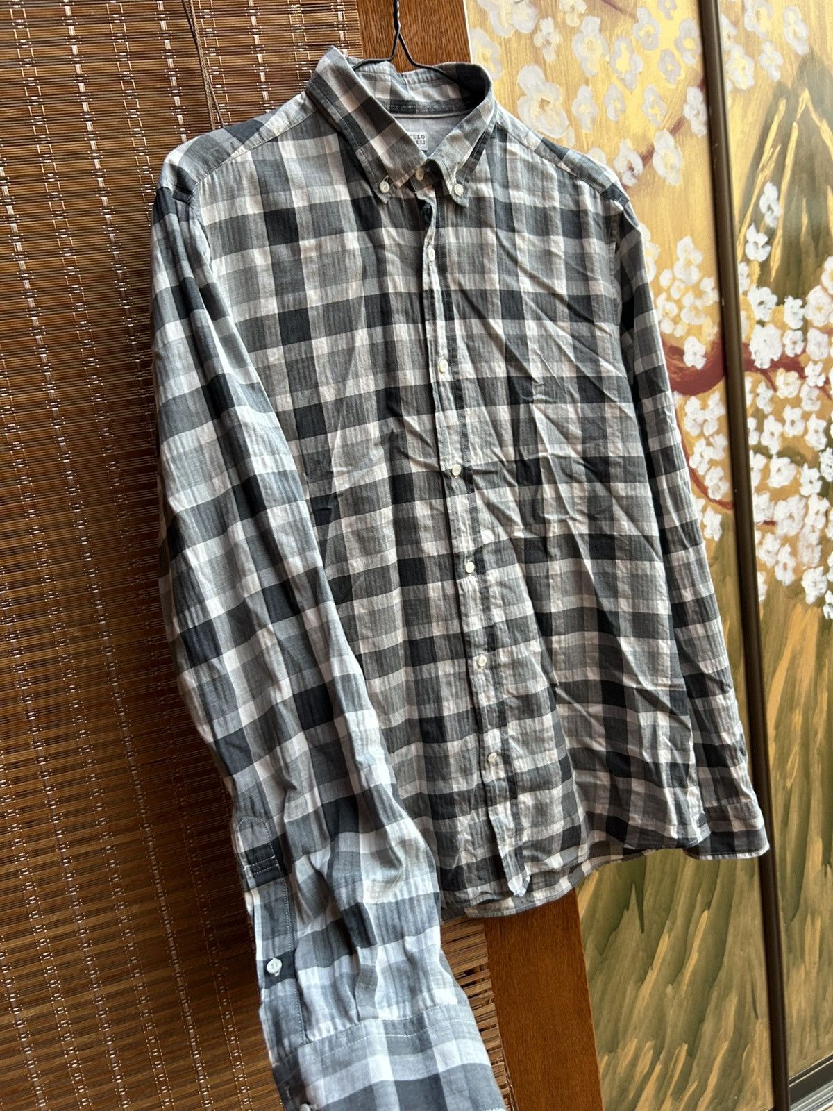 Brunello Cucinelli Brunello Cucinelli Leisure Fit Button Up L/S Check Shirt Size US XL / EU 56 / 4 - 3 Thumbnail
