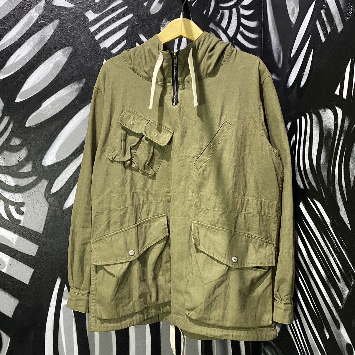 image of Uniform Bridge Aw19 Hbt Smock Jacket in Green Olive, Men's (Size Large)