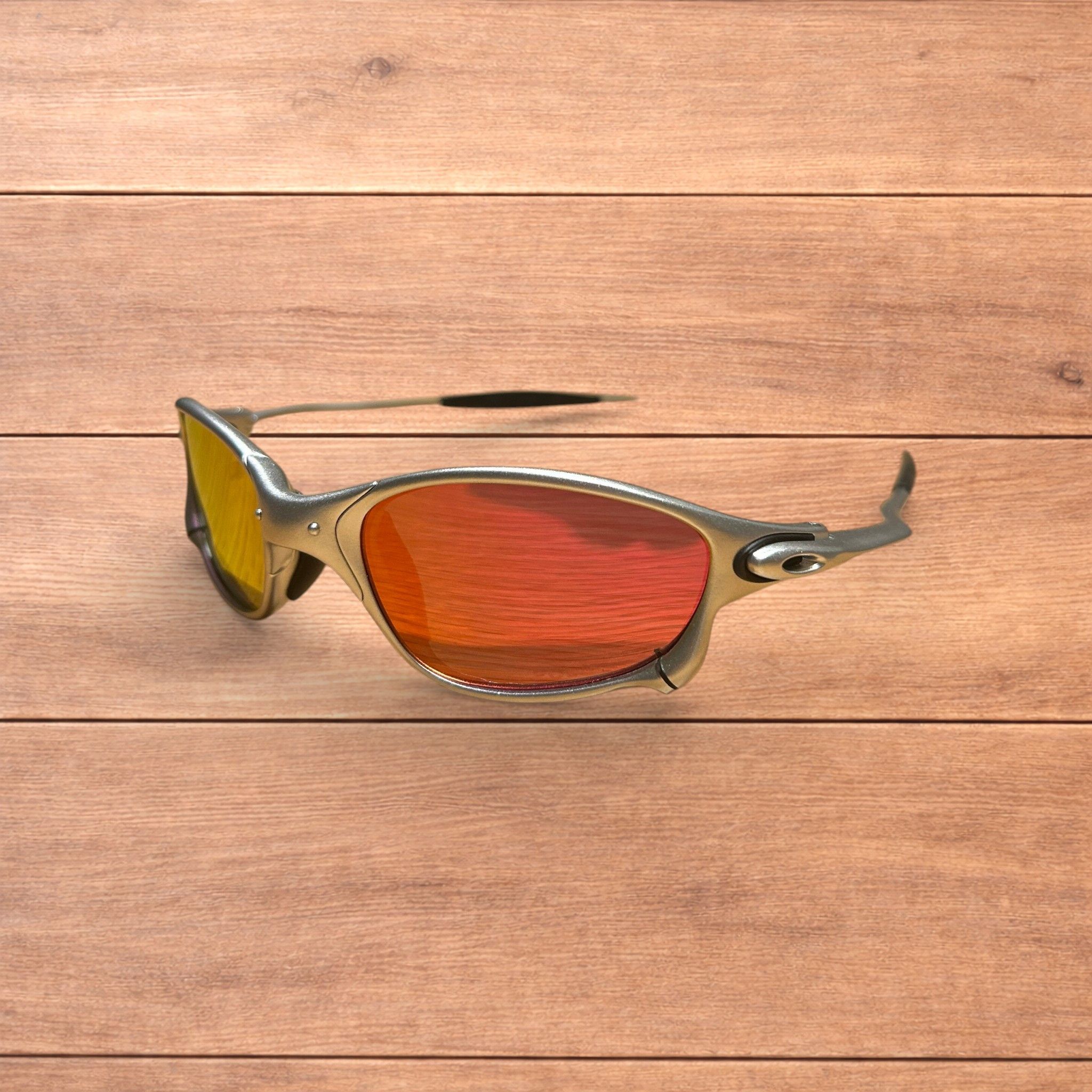 Japanese Brand Insane metal frame sunglasses in silver with orange lens. Size ONE SIZE - 5 Thumbnail