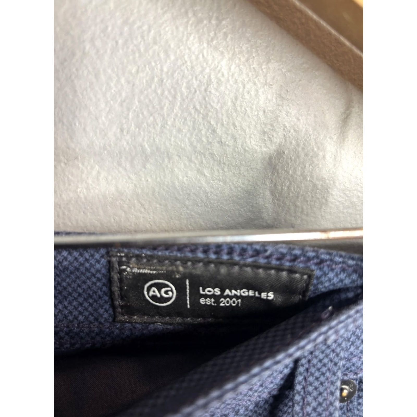 Vintage AG Adriano Goldschmied Everett Jeans Mens 44x33 Blue Slim Straight Geometric Denim 5-Pocket N/A Size US 44 / EU 60 - 4 Thumbnail