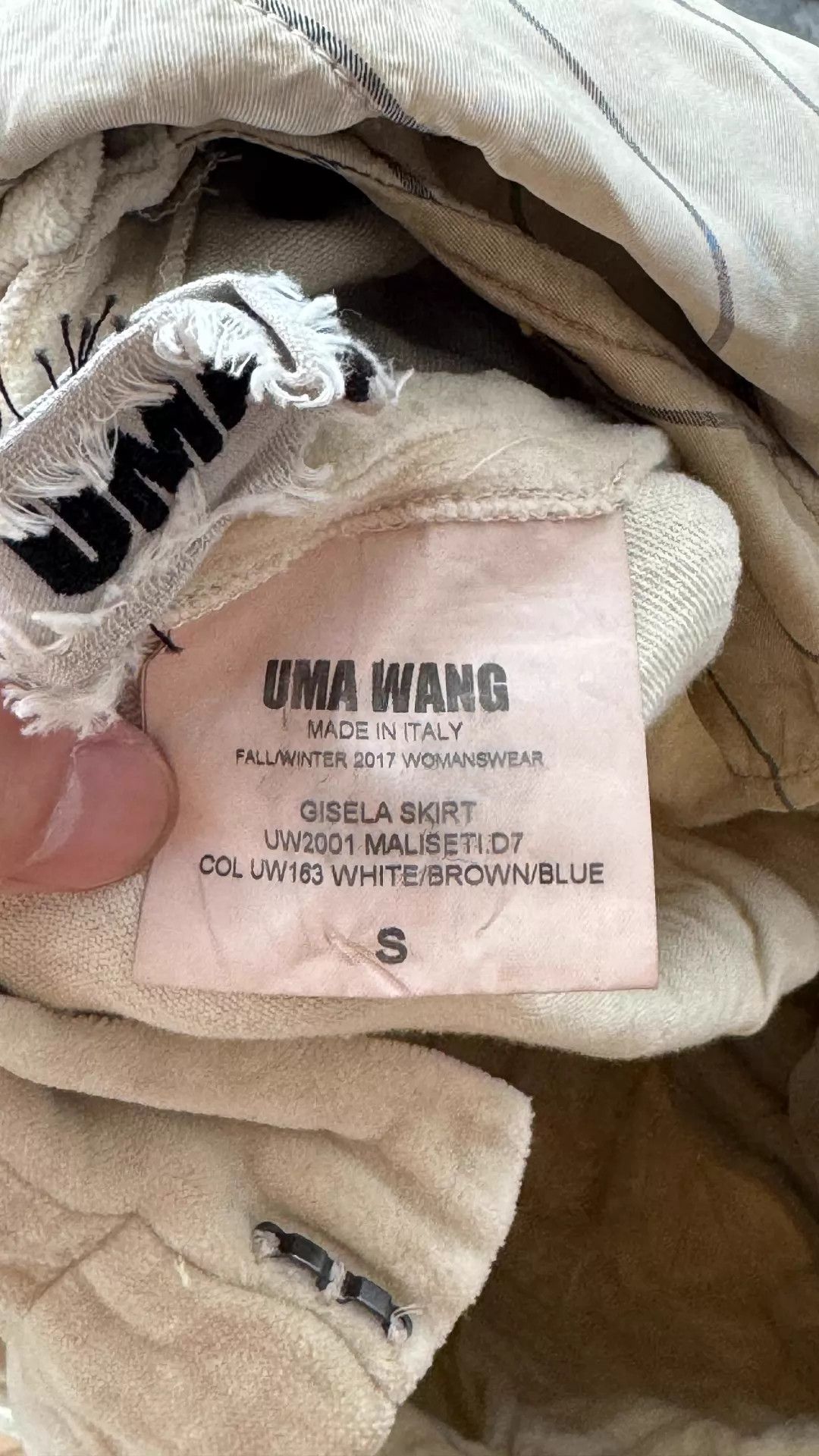 Uma Wang UMA WANG GISELA Dress S 17 FW White/Brown/Blue Colorblock Size 26" / US 2 / IT 38 - 9 Thumbnail