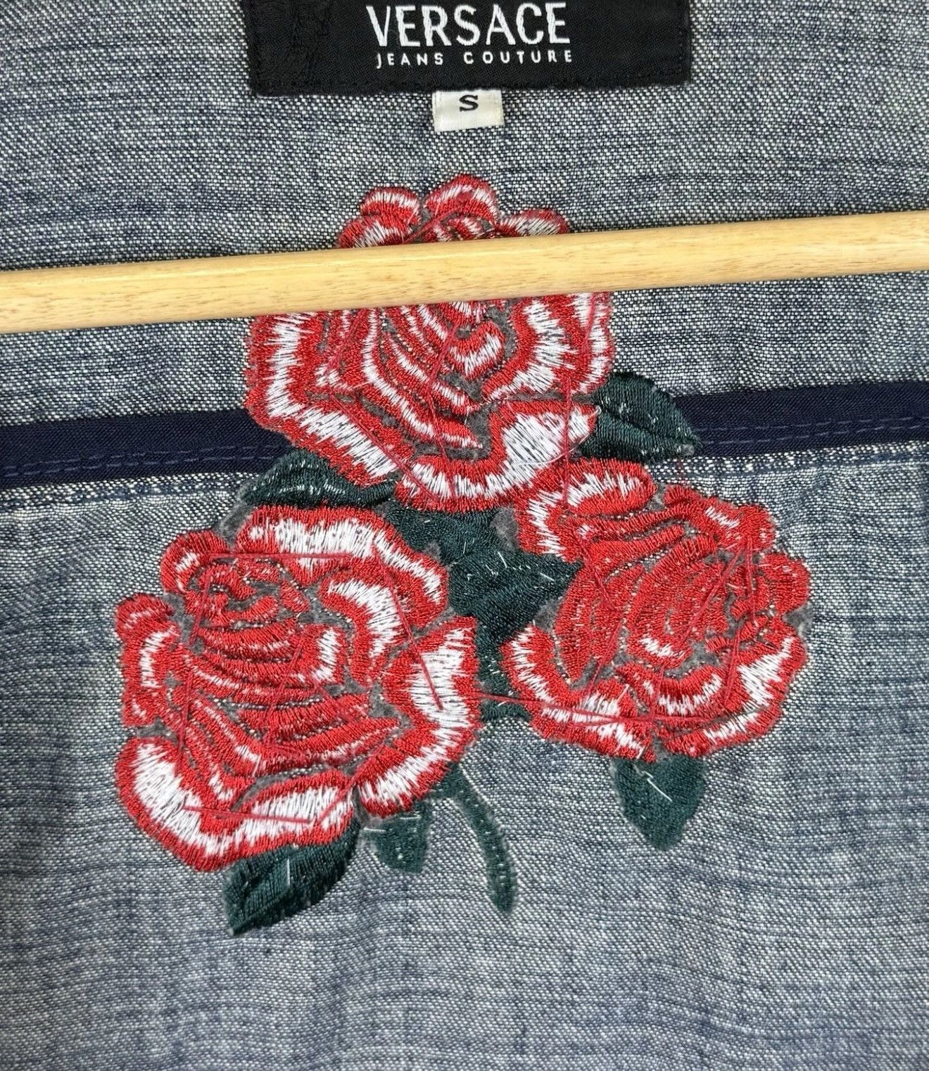 Versace Versace Jeans Couture Denim Jacket Blue Jeans Top Flowers Size S / US 4 / IT 40 - 13 Thumbnail