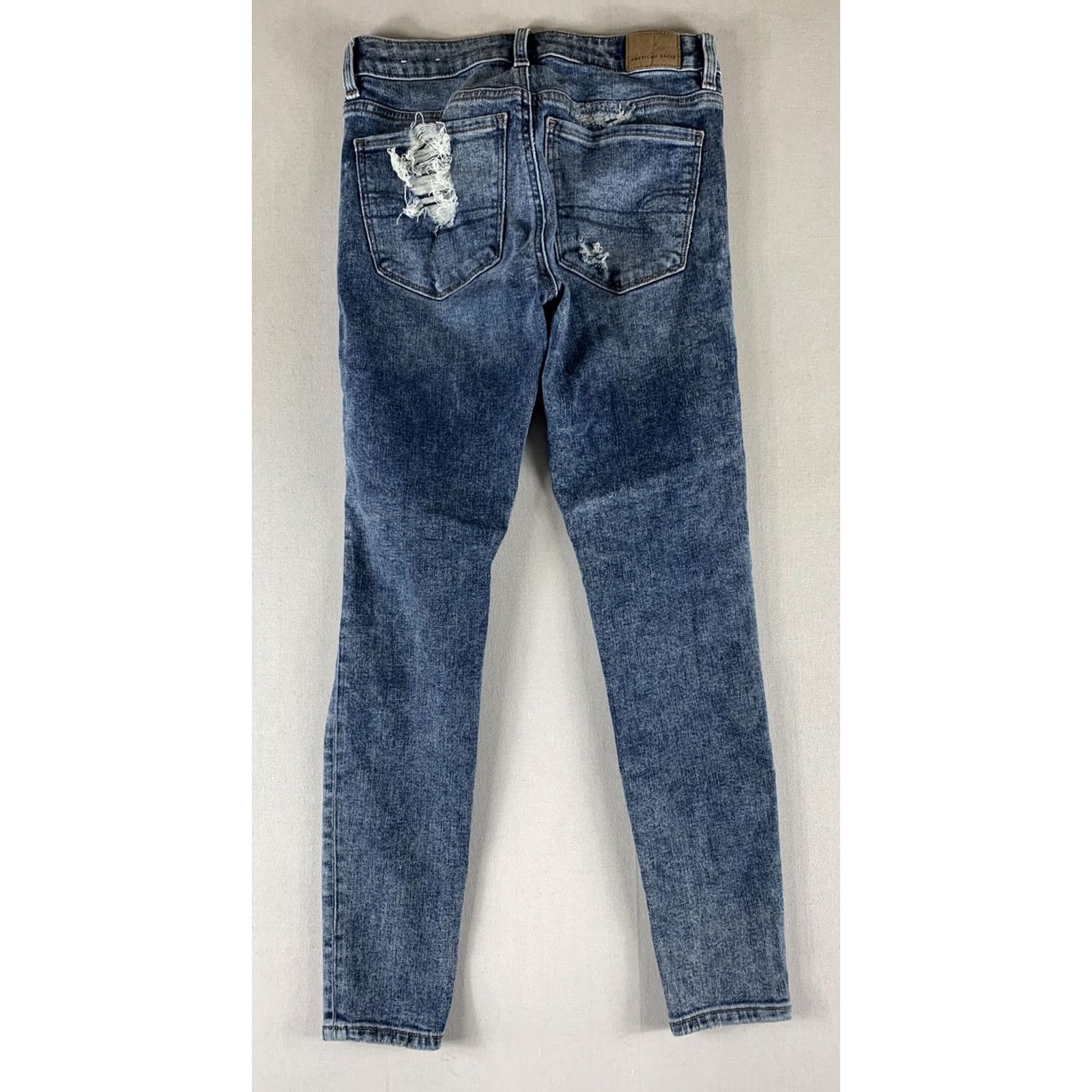 Vintage AMERICAN EAGLE JEANS WOMENS 2 SHORT BLUE JEGGING SUPER STRETCH Size 26" / US 2 / IT 38 - 2 Thumbnail