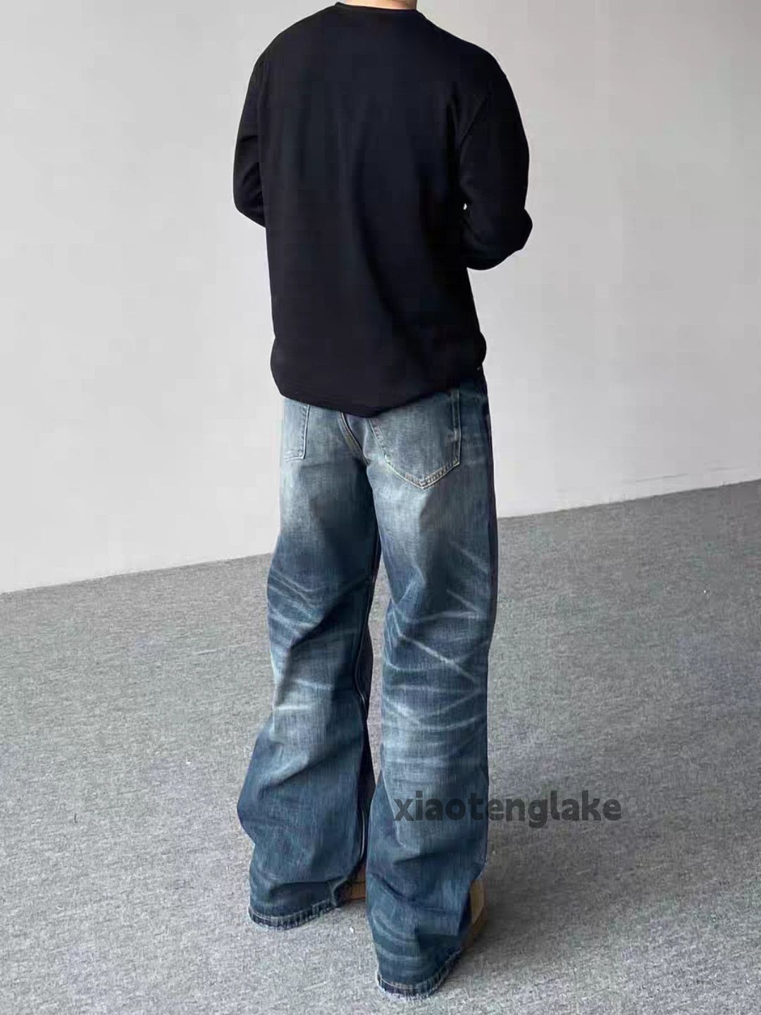 Jean Custom washed faded loose baggy hiphop y2k jeans Size US 28 / EU 44 - 7 Thumbnail