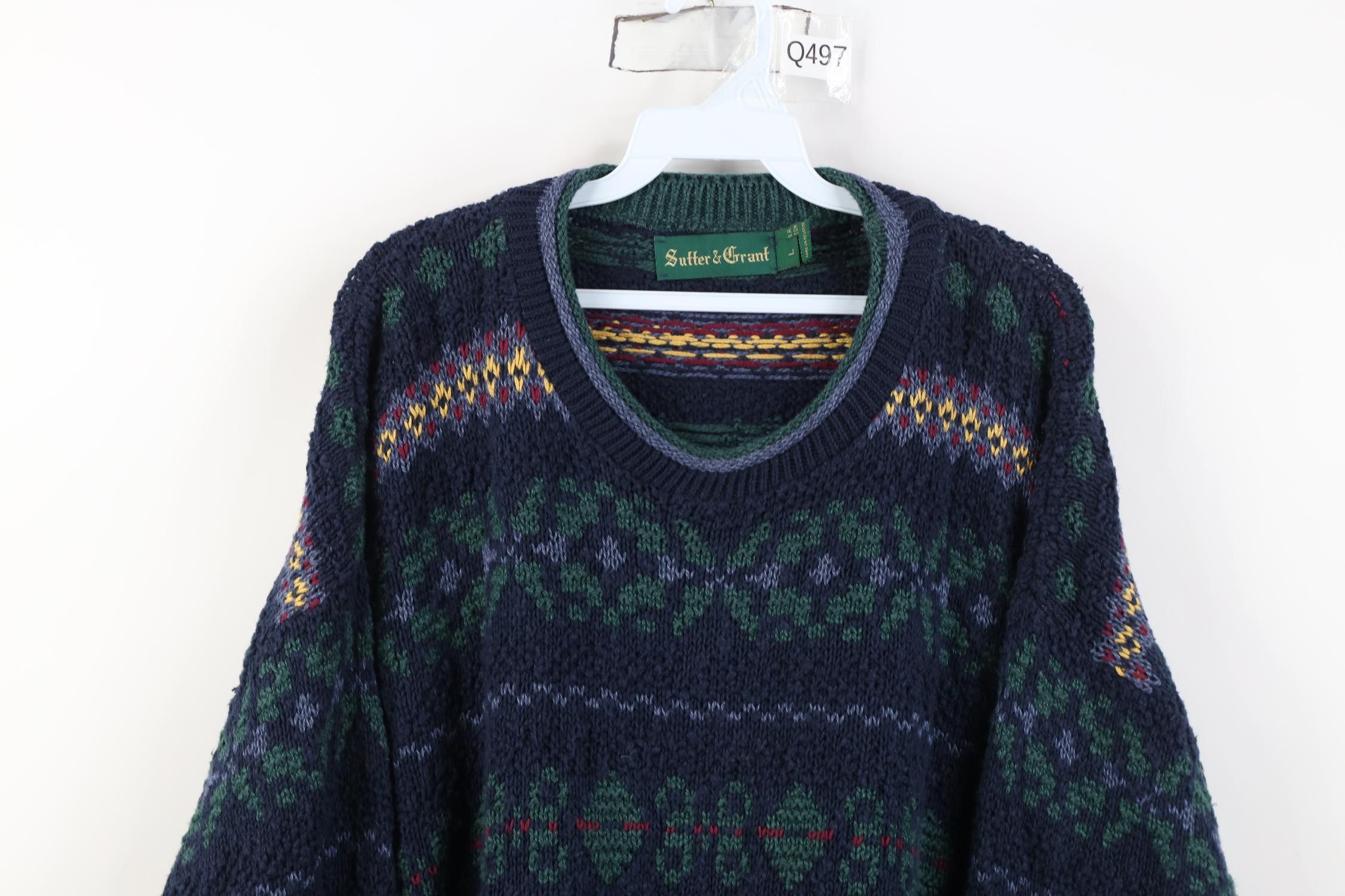 Vintage Vintage 90s Streetwear Knit Fair Isle Crewneck Sweater USA Size US L / EU 52-54 / 3 - 2 Thumbnail