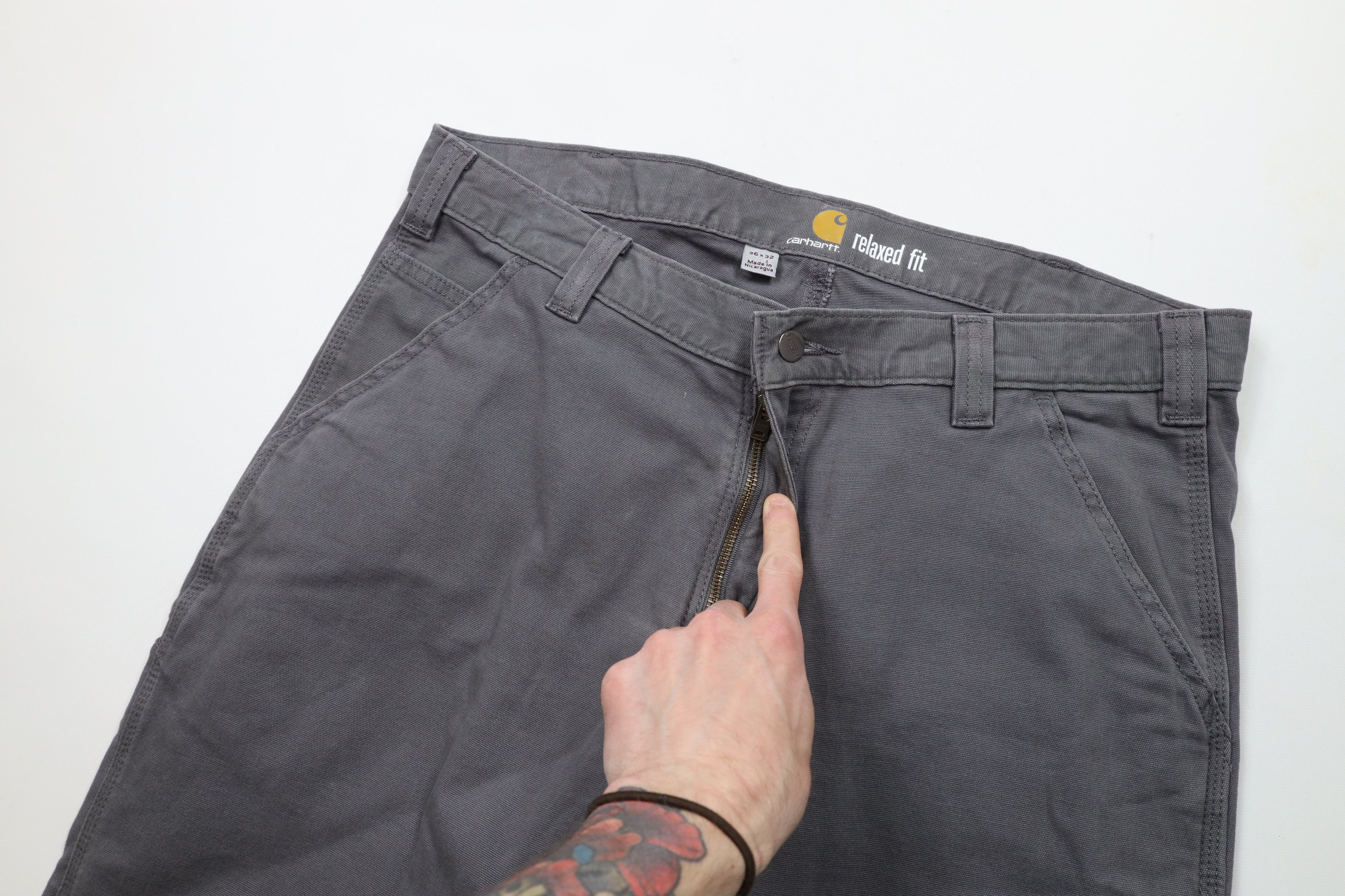 Carhartt × Vintage Vintage Y2K Carhartt Fit Wide Leg Dungaree Pants Gray Size US 36 / EU 52 - 6 Thumbnail