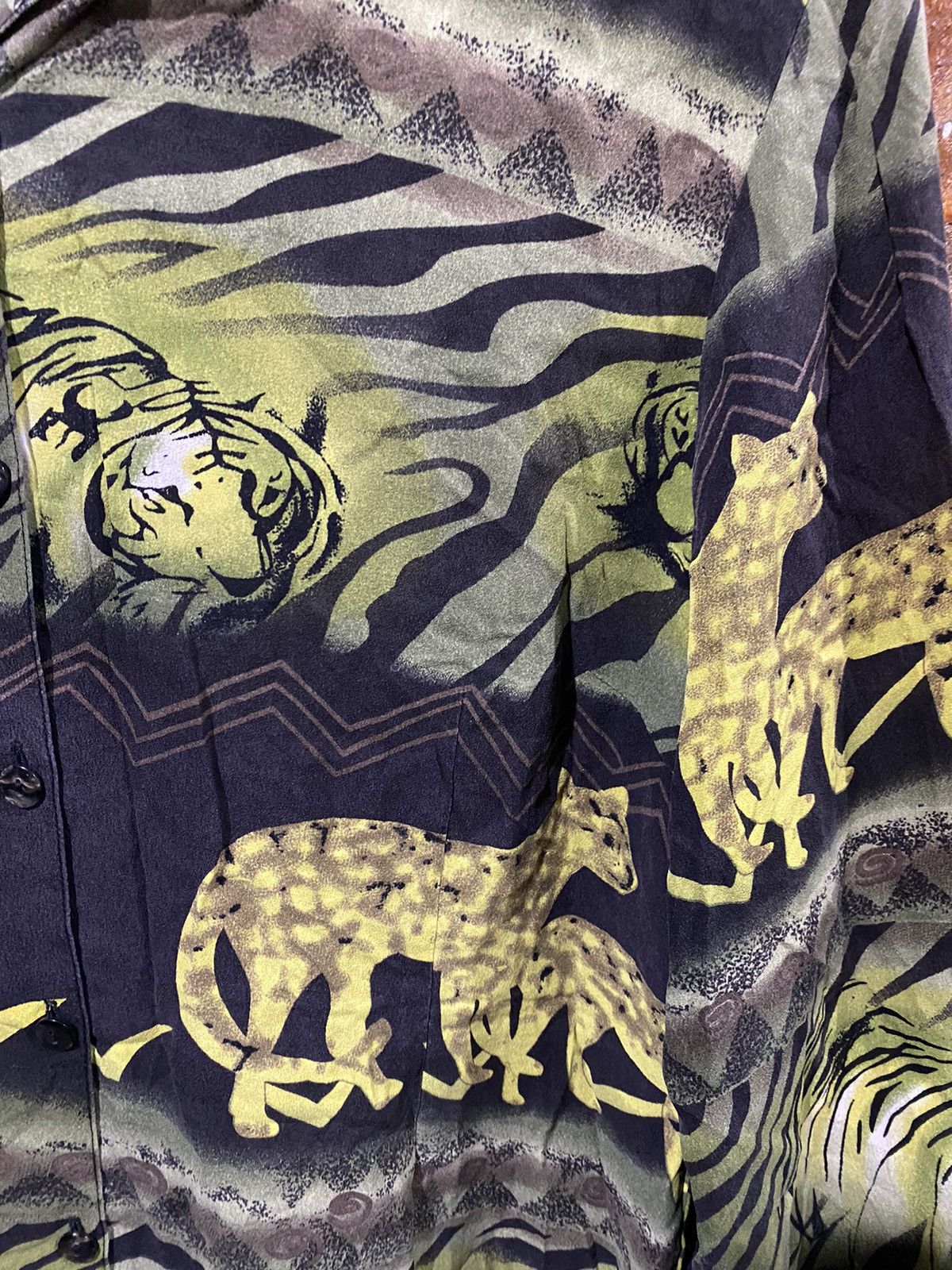 Japanese Brand × Toyo Enterprises × Vintage 1980’s ES Japan Silk tiger Animal print Size M / US 6-8 / IT 42-44 - 6 Thumbnail