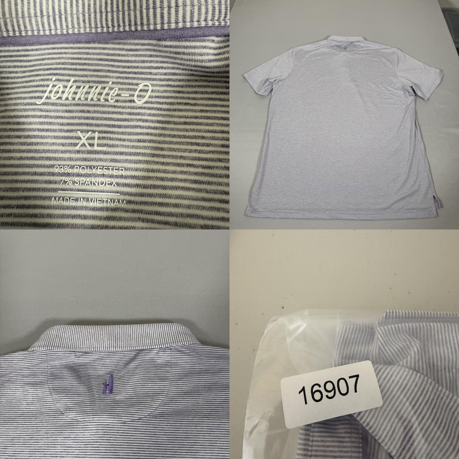 johnnie-O johnnie-O Shirt Mens XL Purple Stripe Prep-Formance Polo Golf UPF 50 Stretch Size US XL / EU 56 / 4 - 8 Thumbnail