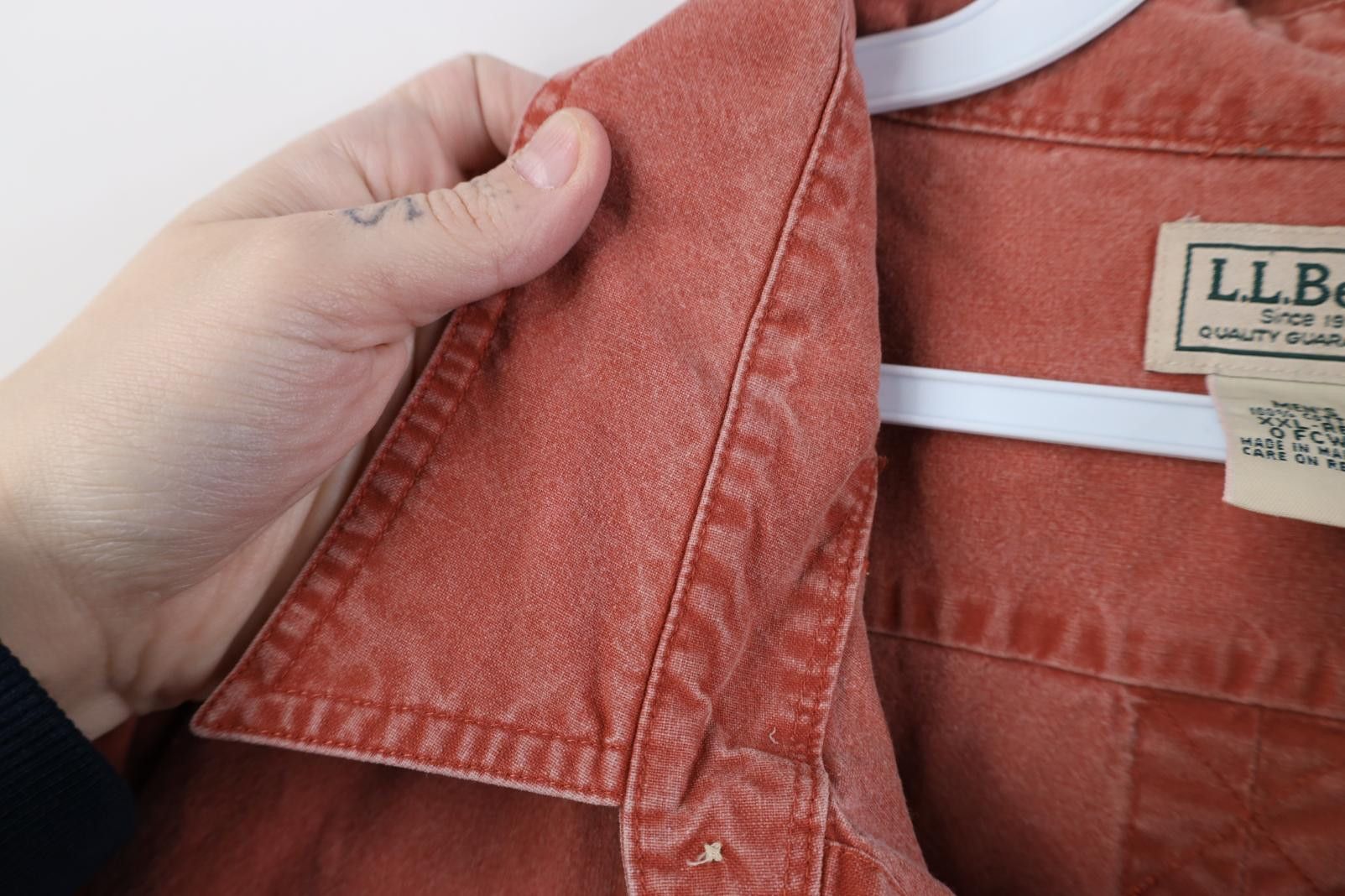 L.L. Bean Vintage 90s Y2K LL Bean Canvas Collared Button Shirt Red Size US XXL / EU 58 / 5 - 7 Thumbnail