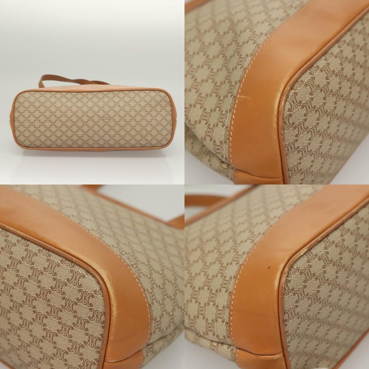 Celine CELINE Macadam Canvas Shoulder Bag Pvc Beige Gold Size ONE SIZE - 10 Thumbnail