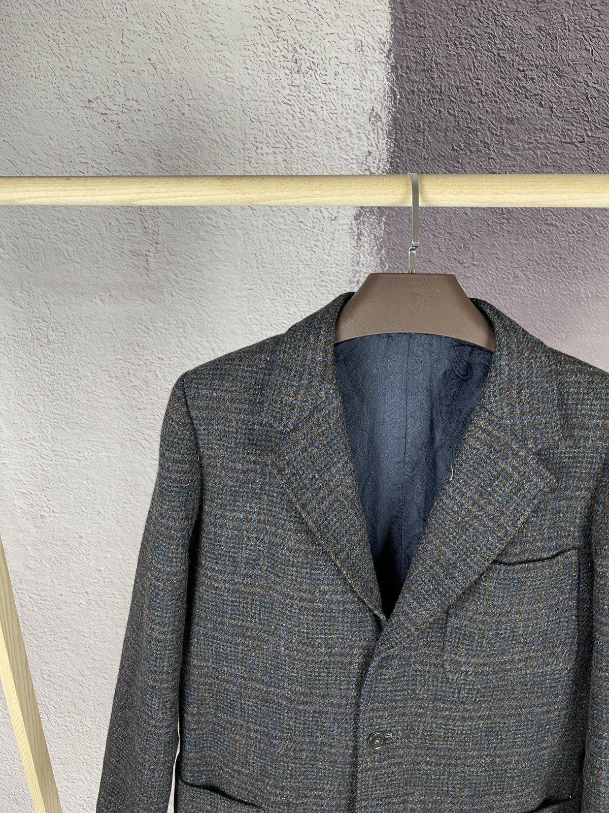 Harris Tweed Harris Tweed vintage 1971 checkered blazer paisley lining Size 44R - 6 Thumbnail