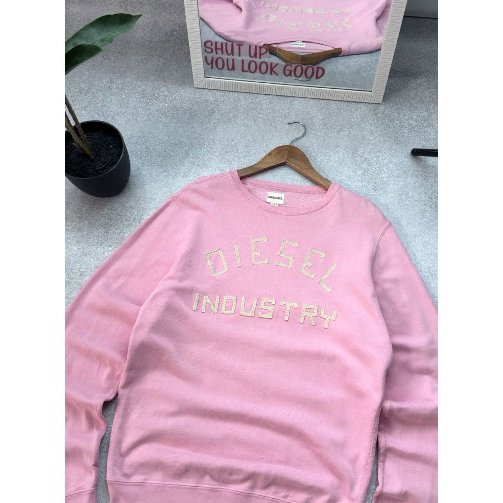 Diesel VINTAGE Diesel Sweatshirt Men L Pink Logo 90s Y2K Streetwear Designer Pullover Casual Size US L / EU 52-54 / 3 - 3 Thumbnail