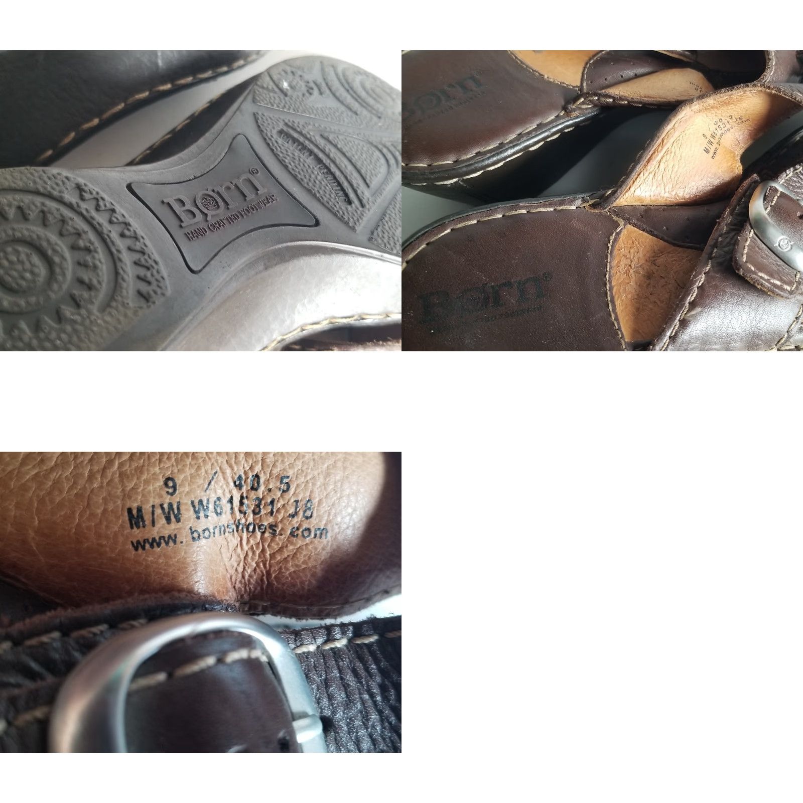 Born Born Sandals Womens 9 Light Brown Leather Wedge Slip On Sandal Size US 9 / IT 39 - 8 Thumbnail