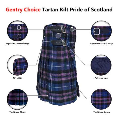 Handmade × Other Tartan Kilt Pride of Scottish Outfit 8 Yards Size US 34 / EU 50 - 6 Thumbnail
