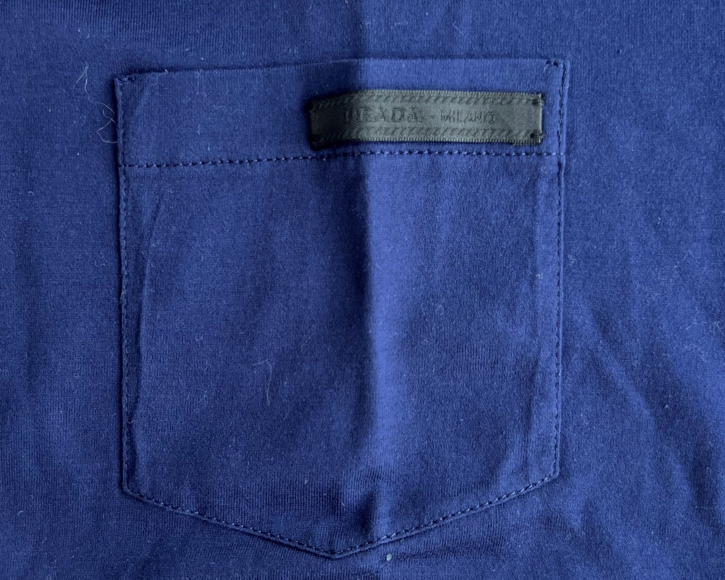 Prada PRADA MILANO BLACK LABEL TOP T-SHIRT BLUE WITH POCKET Size XL / US 12-14 / IT 48-50 - 5 Thumbnail