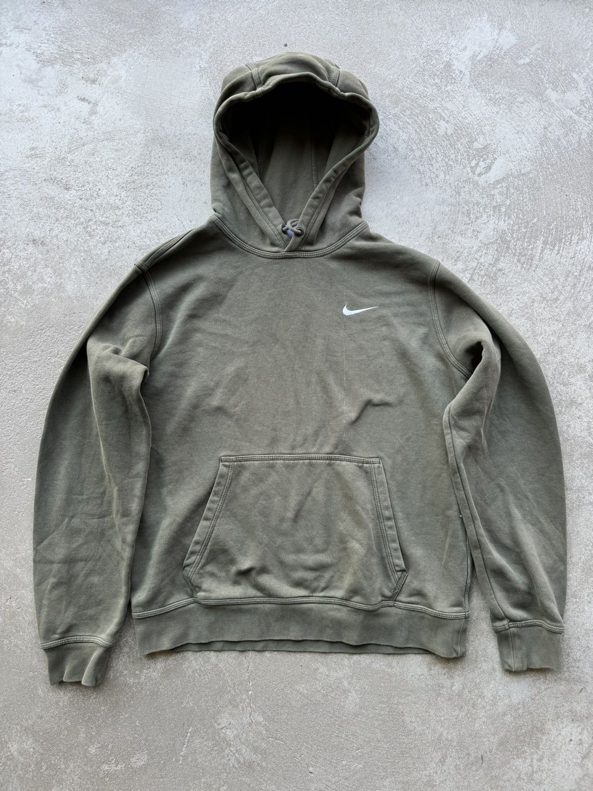 Y2K NIKE orders LOGO EMBROIDERED FULL ZIP HOODED JACKET (OLIVE)