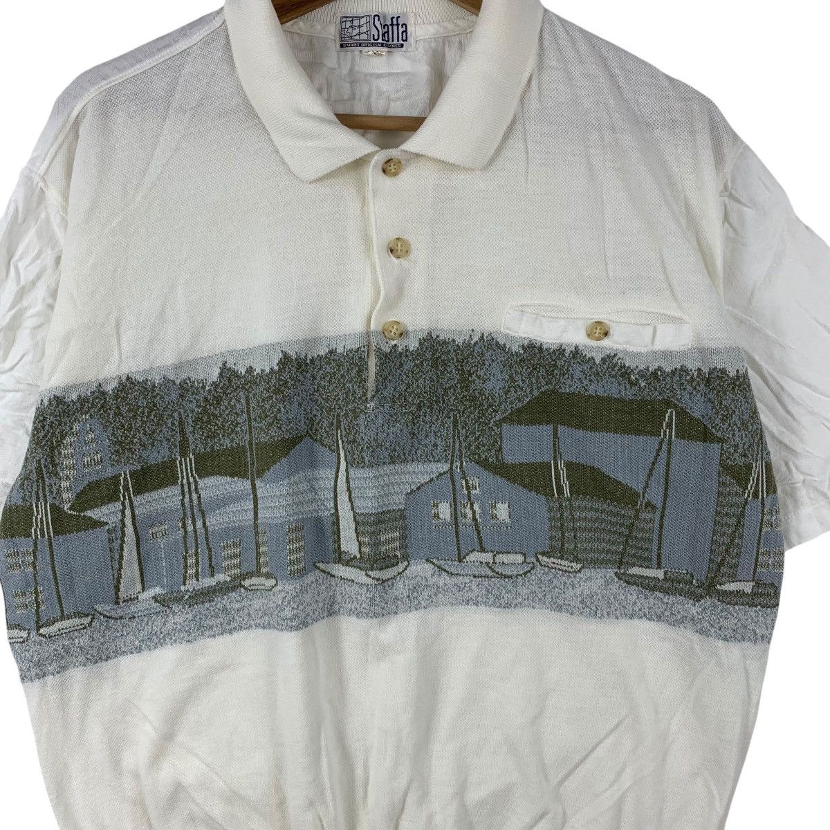 Vintage Vintage STAFFA JAPAN Embroidered Logo Polo Tee Shirt Top Size M / US 6-8 / IT 42-44 - 4 Thumbnail