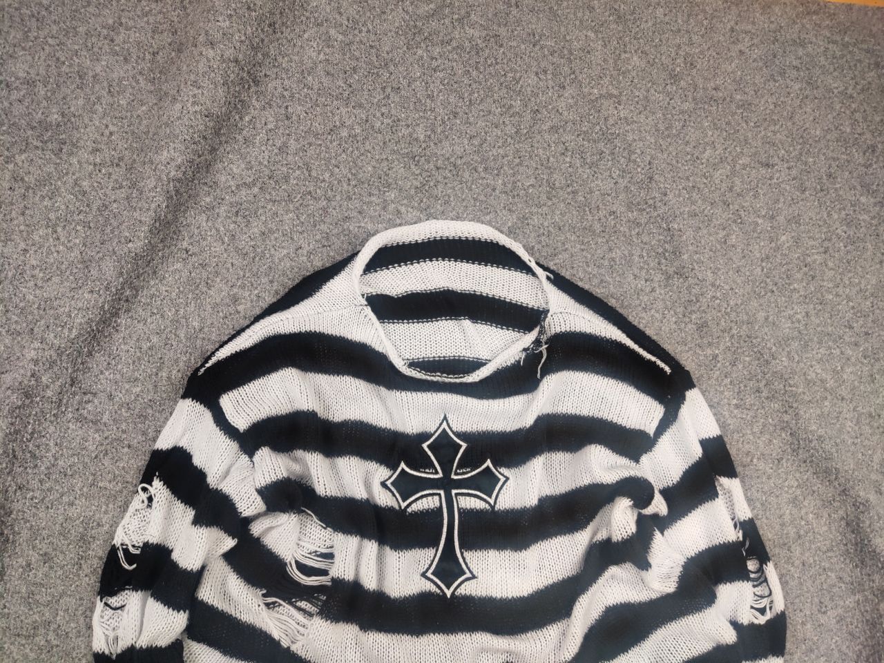 If Six Was Nine Vintage Punk Cros Y2K grunge Oversized knit Sweater Hysteric Size US XL / EU 56 / 4 - 1 Thumbnail