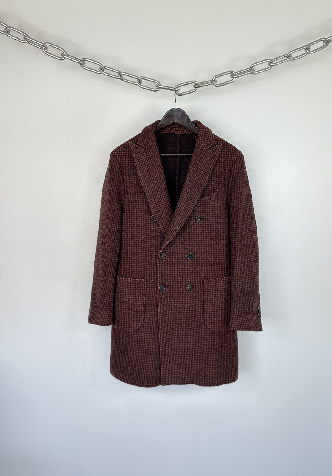 Lardini Vintage 90s Lardini Loro Piana Ing Double Breasted Wool Coat Size US M / EU 48-50 / 2 - 1 Thumbnail