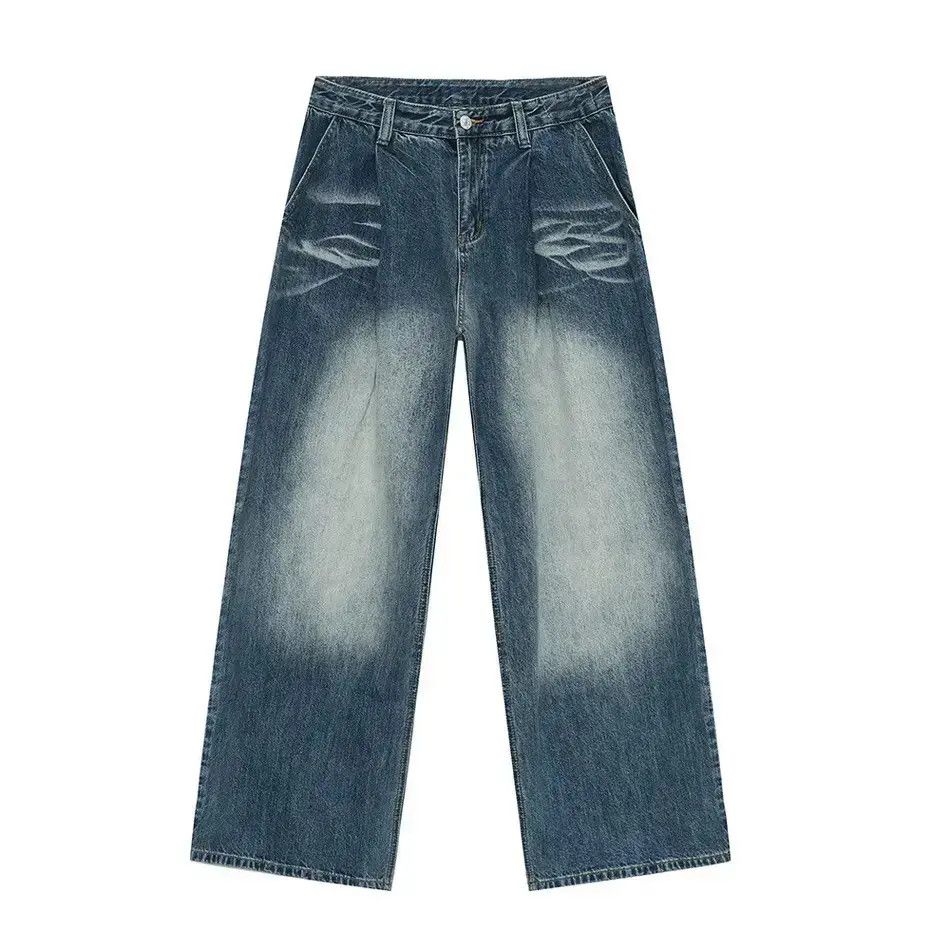 Japanese Brand Retro loose wide leg straight leg jeans Size US 32 / EU 48 - 6 Thumbnail