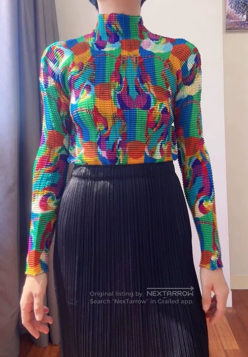 Issey Miyake Issey Miyake Colorful Turtleneck Top Size M / US 6-8 / IT 42-44 - 1 Thumbnail