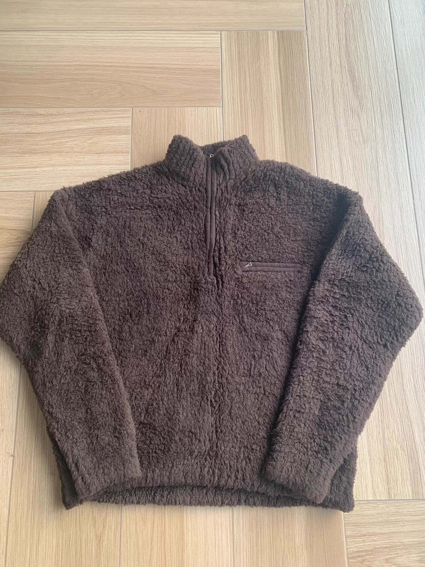 AURALEE 24FW WOOL BOA HALF ZIP size 5 jacket