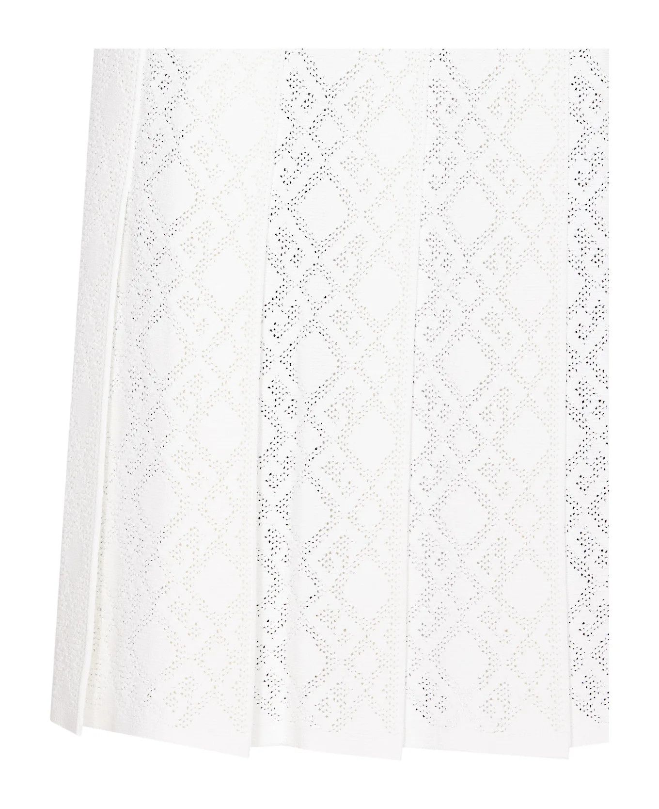 Givenchy o1n1vont0326 Pleated Monogram Skirt in White Size 25" / US 0 / IT 36 - 4 Thumbnail
