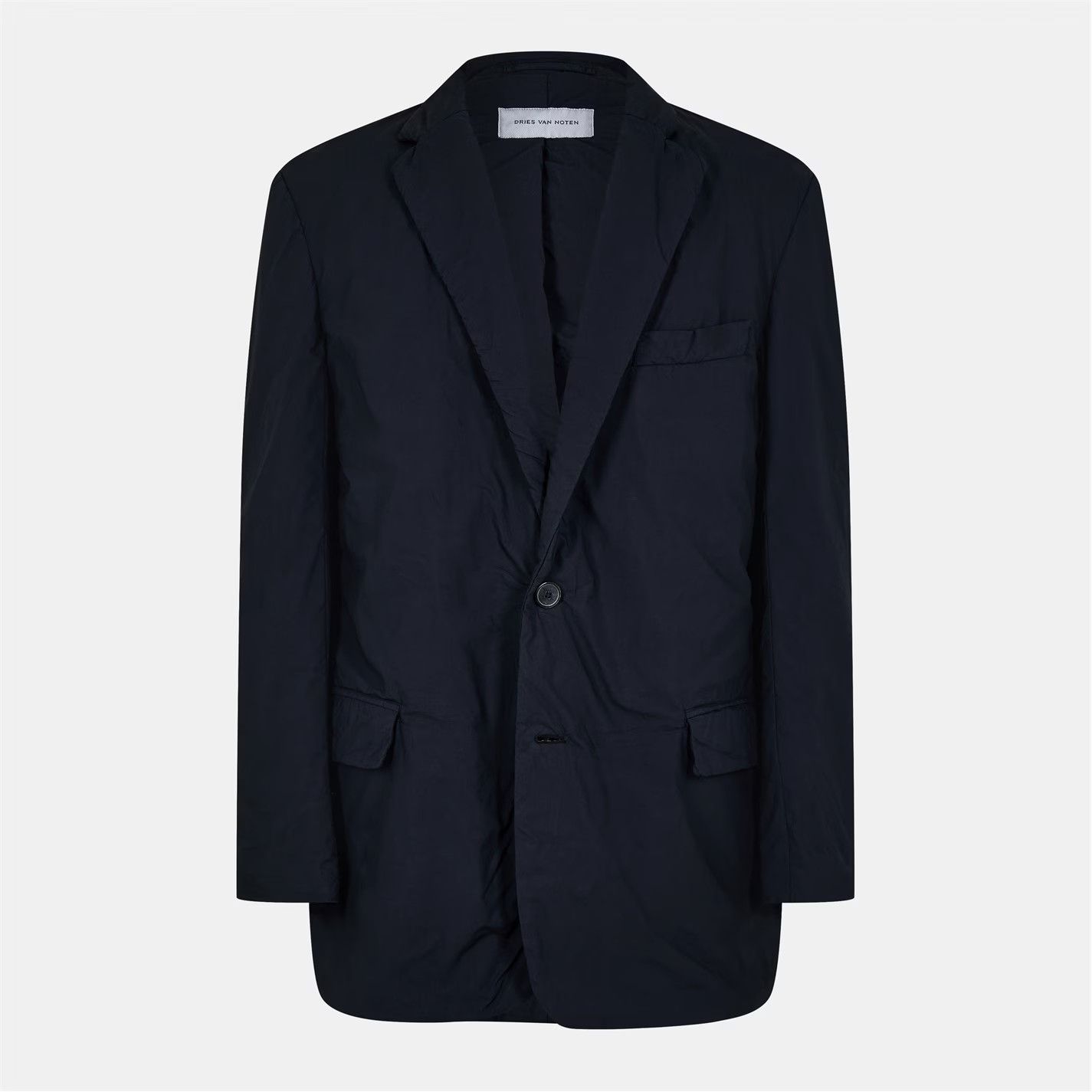 Dries Van Noten o1g2r1mq0426 Blunton Cotton Long Sleeve Blazer in Navy Size US M / EU 48-50 / 2 - 1 Thumbnail