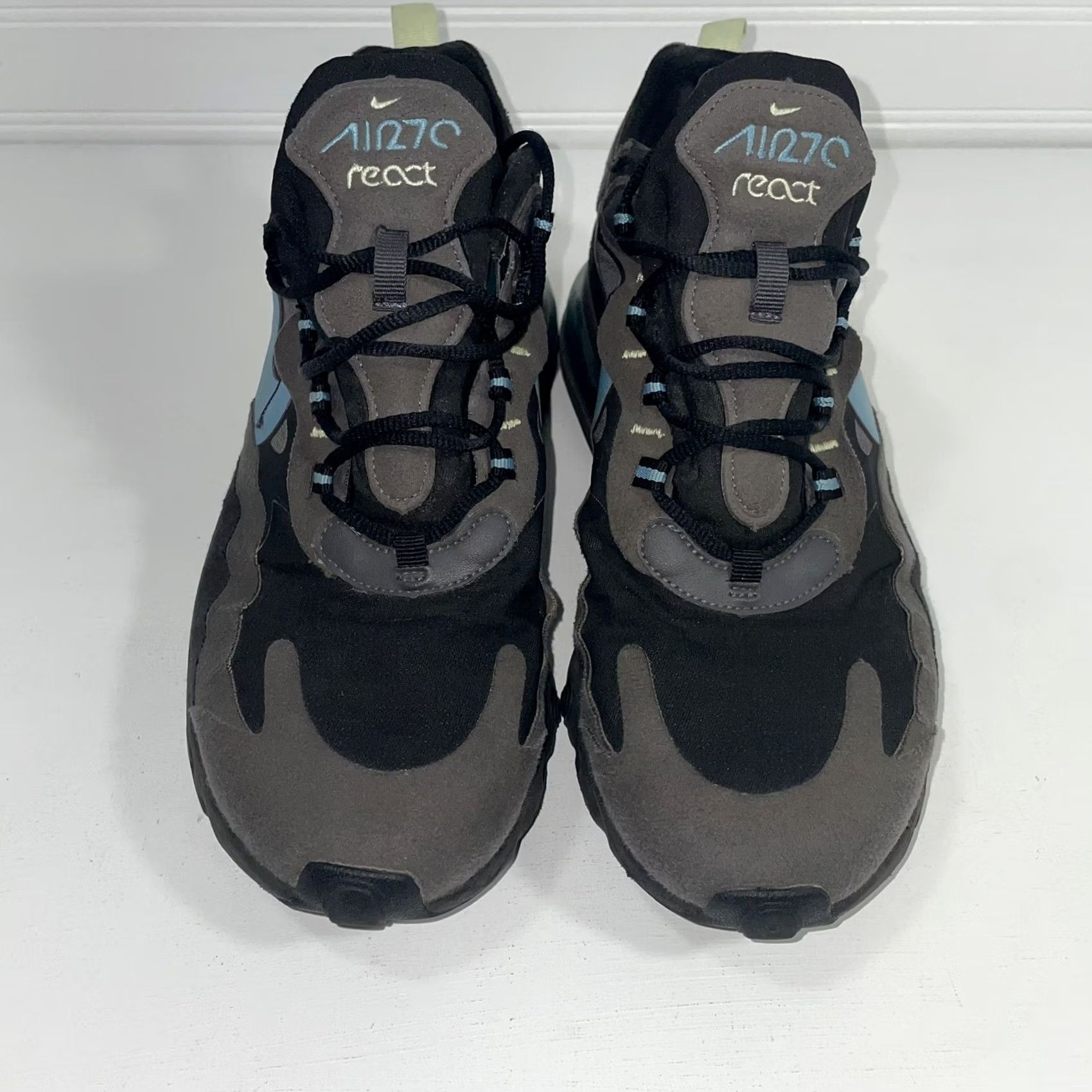 Nike Nike Sneaker Mens Black Air Max React C13866 Size Gray Blue Swoosh Size US 8 / EU 41 - 4 Thumbnail