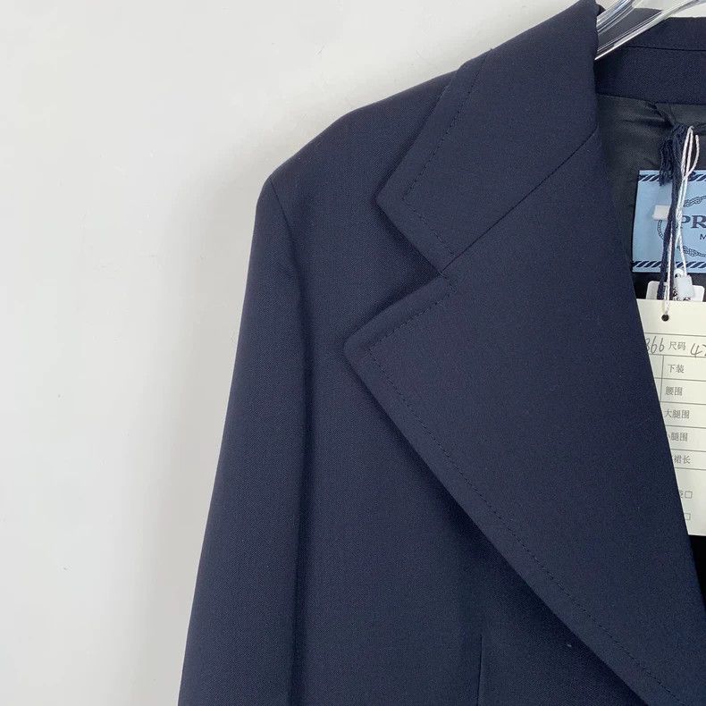 Prada Prada Dark blue sheep wool lapel single-breasted suit jacke Size US XS / EU 42 / 0 - 3 Thumbnail