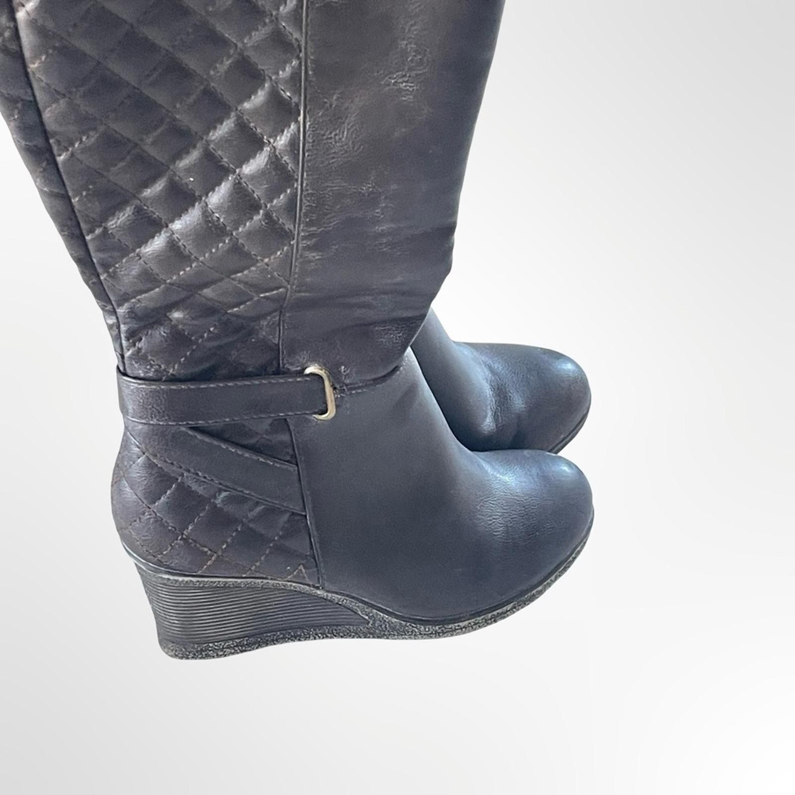 Other Vapose NY Brown Quilted Wedge Boots in size 8 Size US 8 / IT 38 - 3 Thumbnail